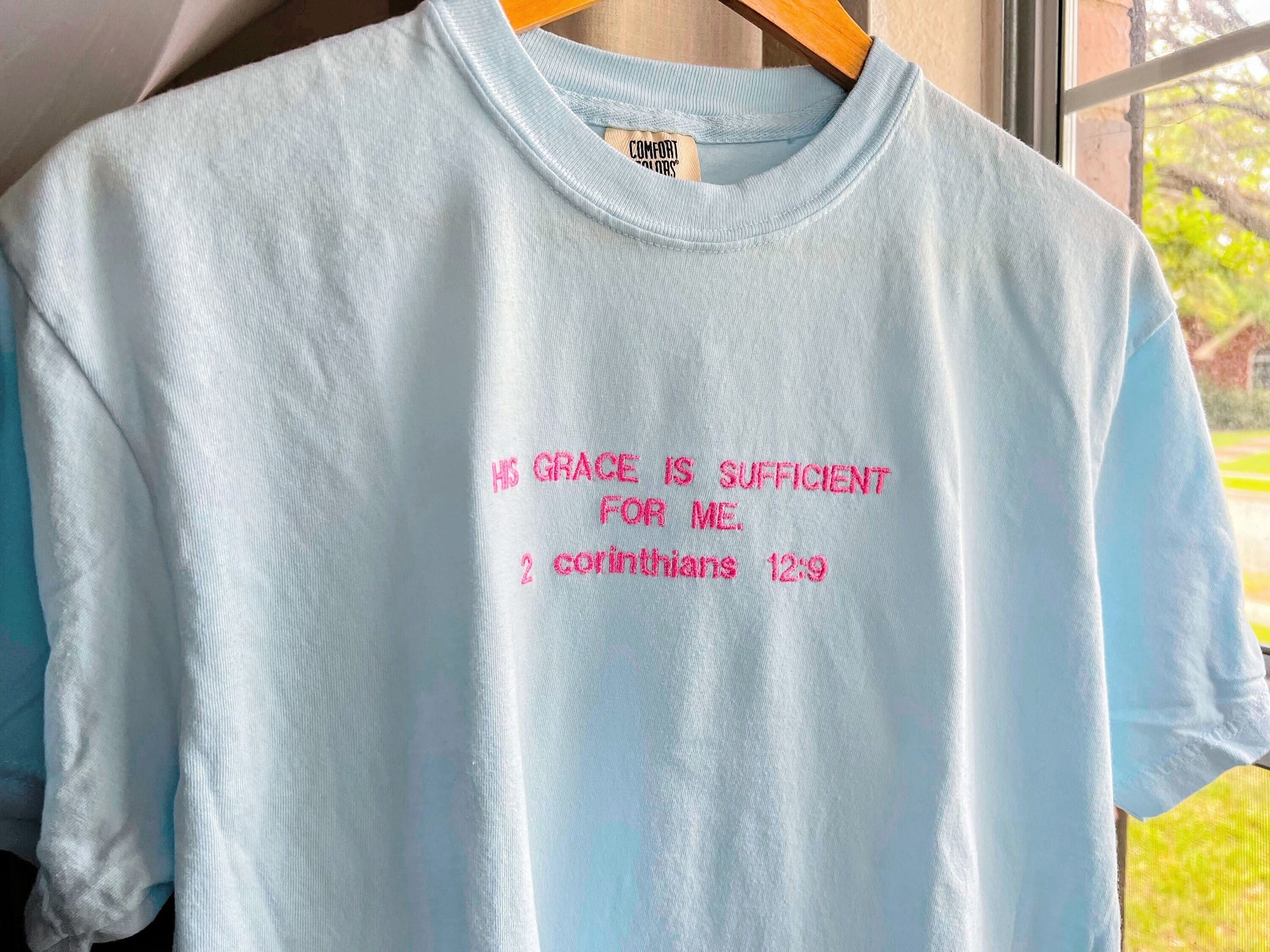 “His Grace Is Sufficient for Me” Comfort Colors T-Shirt