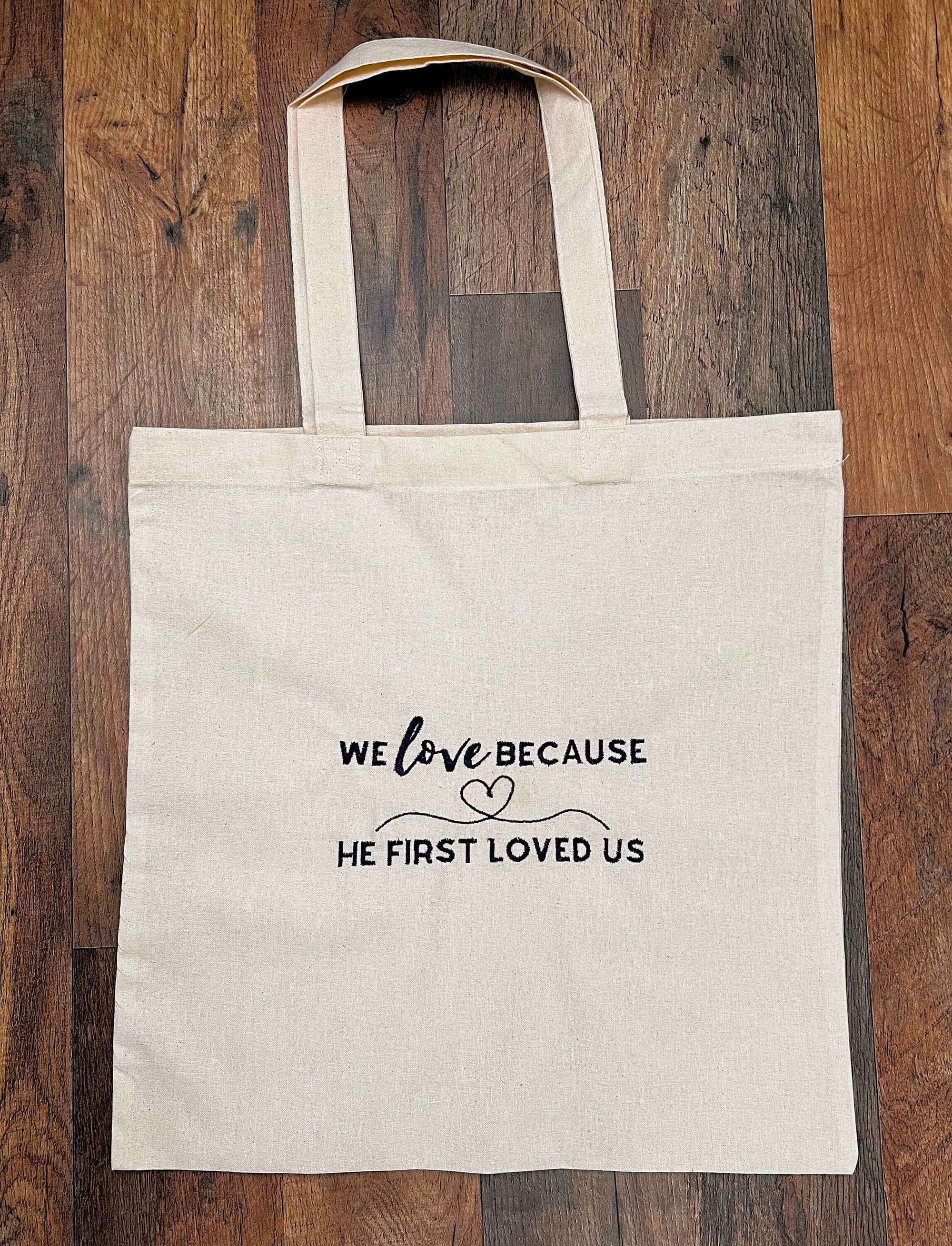 "First Loved" Canvas Tote Bag