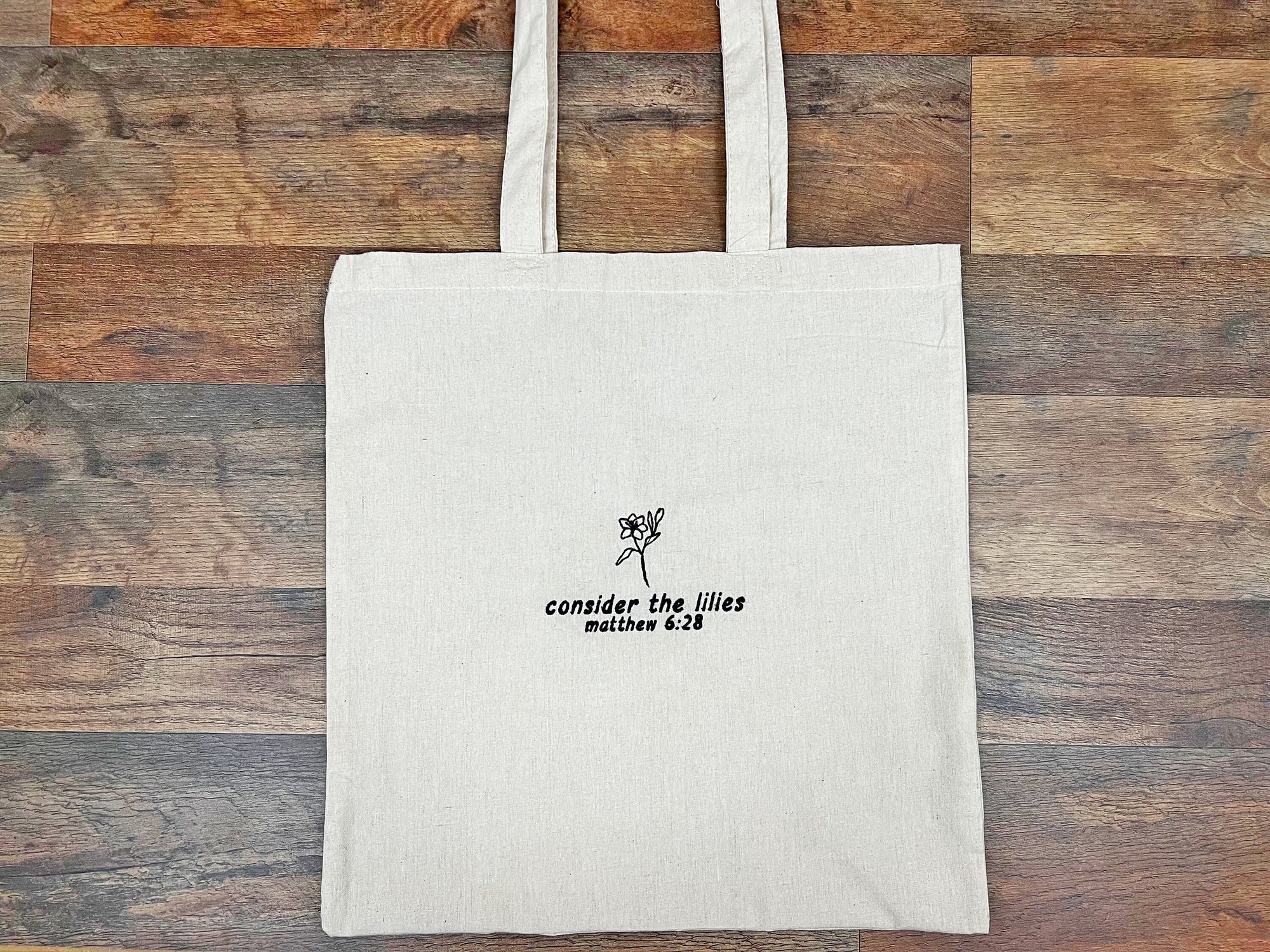 "Consider the Lilies" Canvas Tote Bag