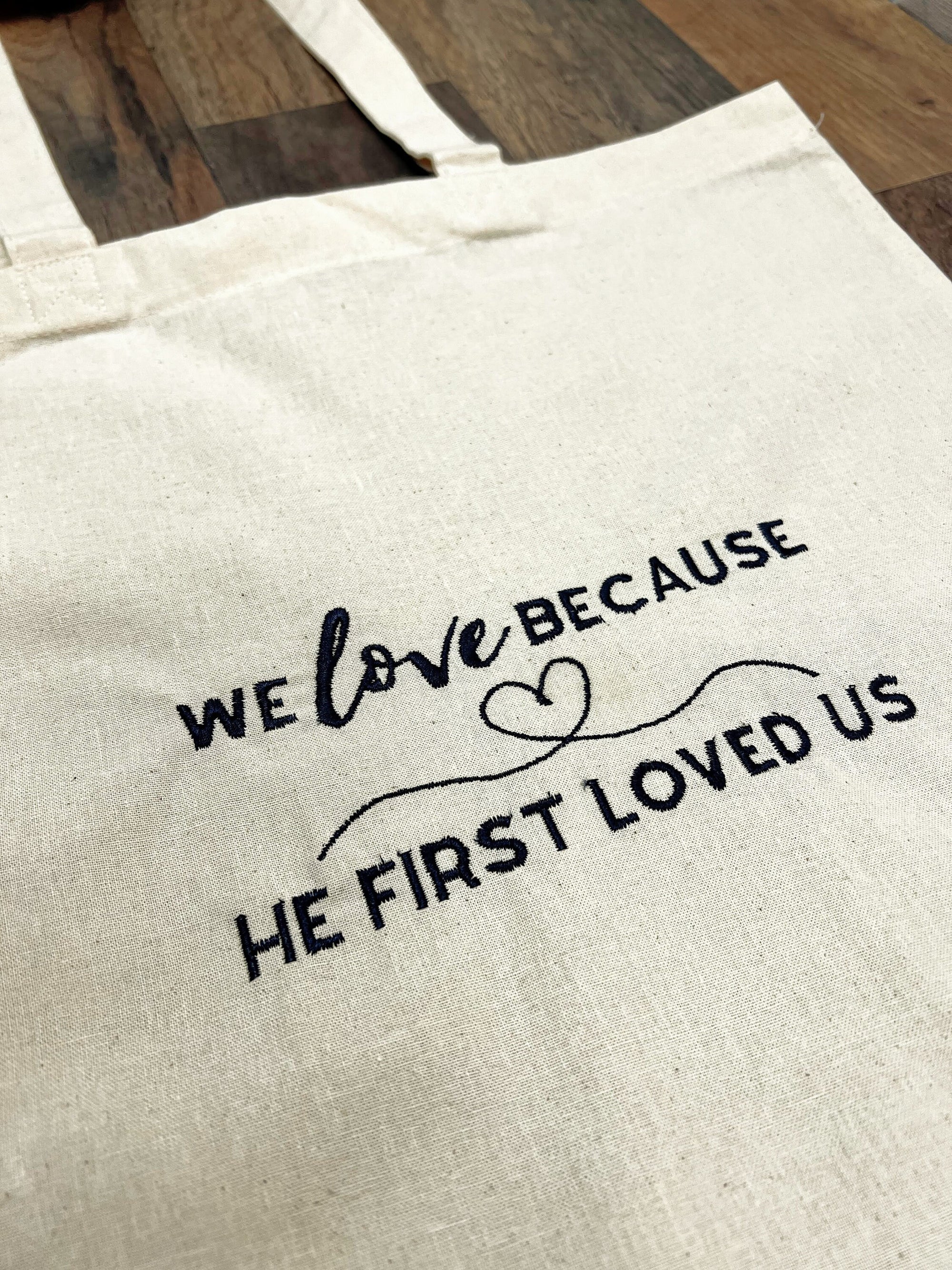 "First Loved" Canvas Tote Bag
