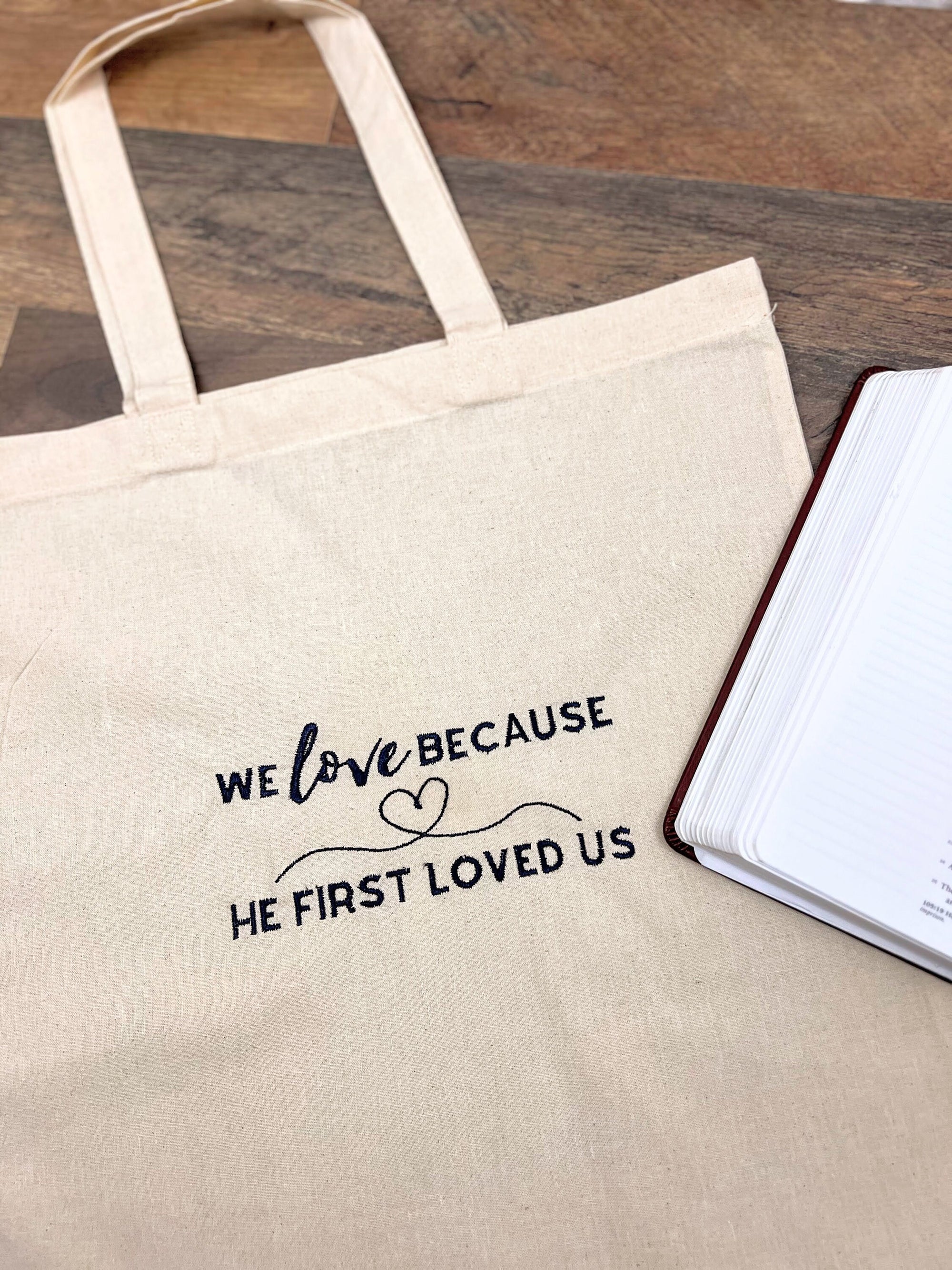 "First Loved" Canvas Tote Bag