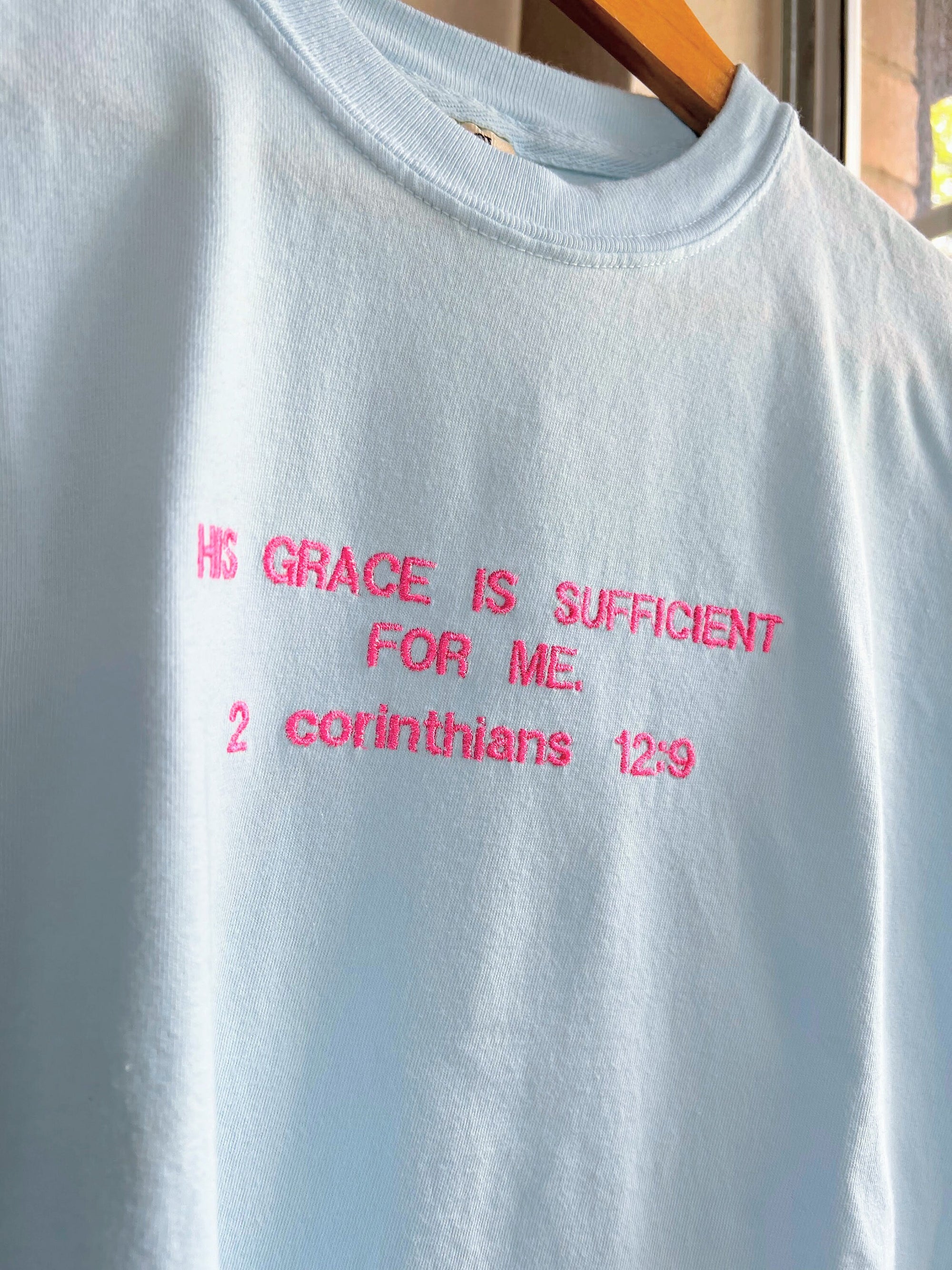 “His Grace Is Sufficient for Me” Comfort Colors T-Shirt