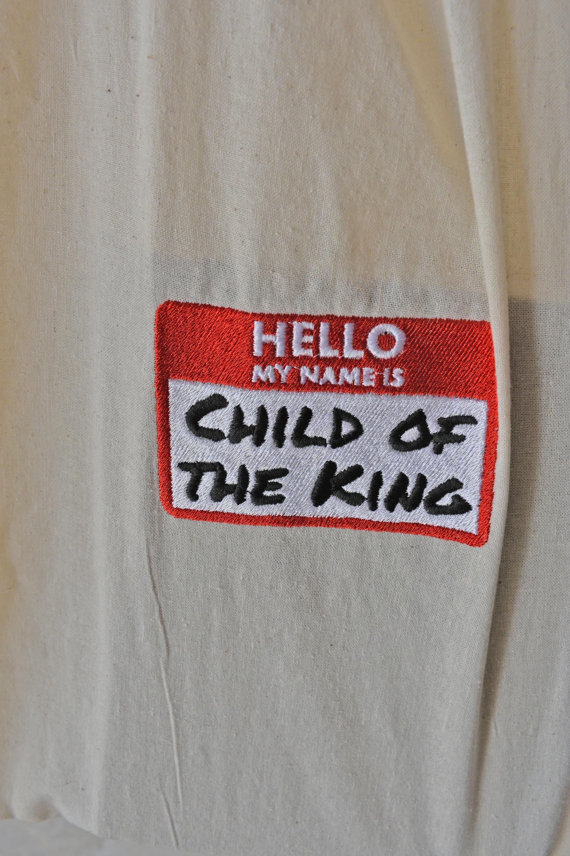 "Hello My Name Is: Child of the King" Canvas Tote Bag