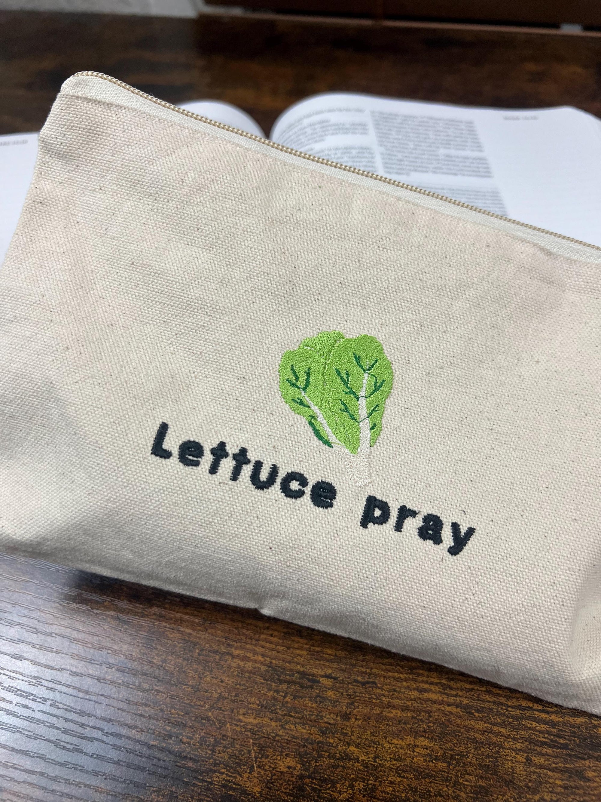 “Lettuce Pray” Bible Study Zipper Pouch