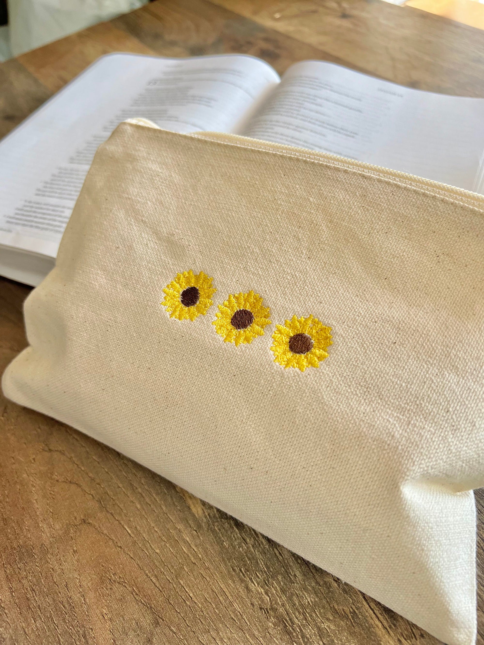 Sunflower Canvas Zipper Pouch