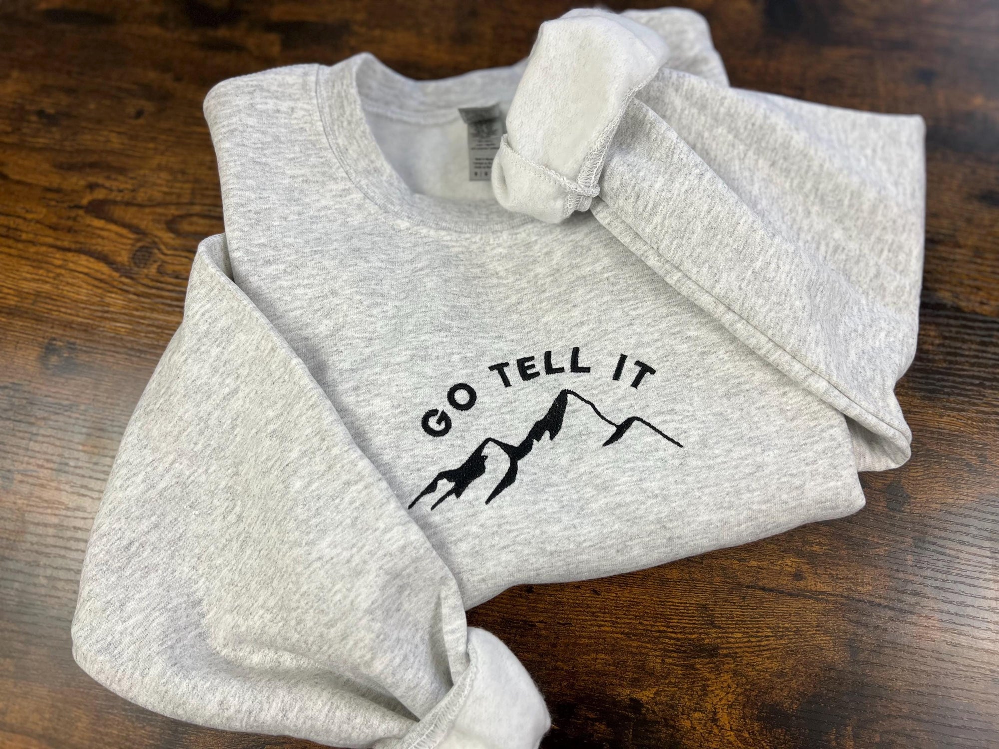 Go Tell It on the Mountain Crewneck Sweatshirt – Ash Gray