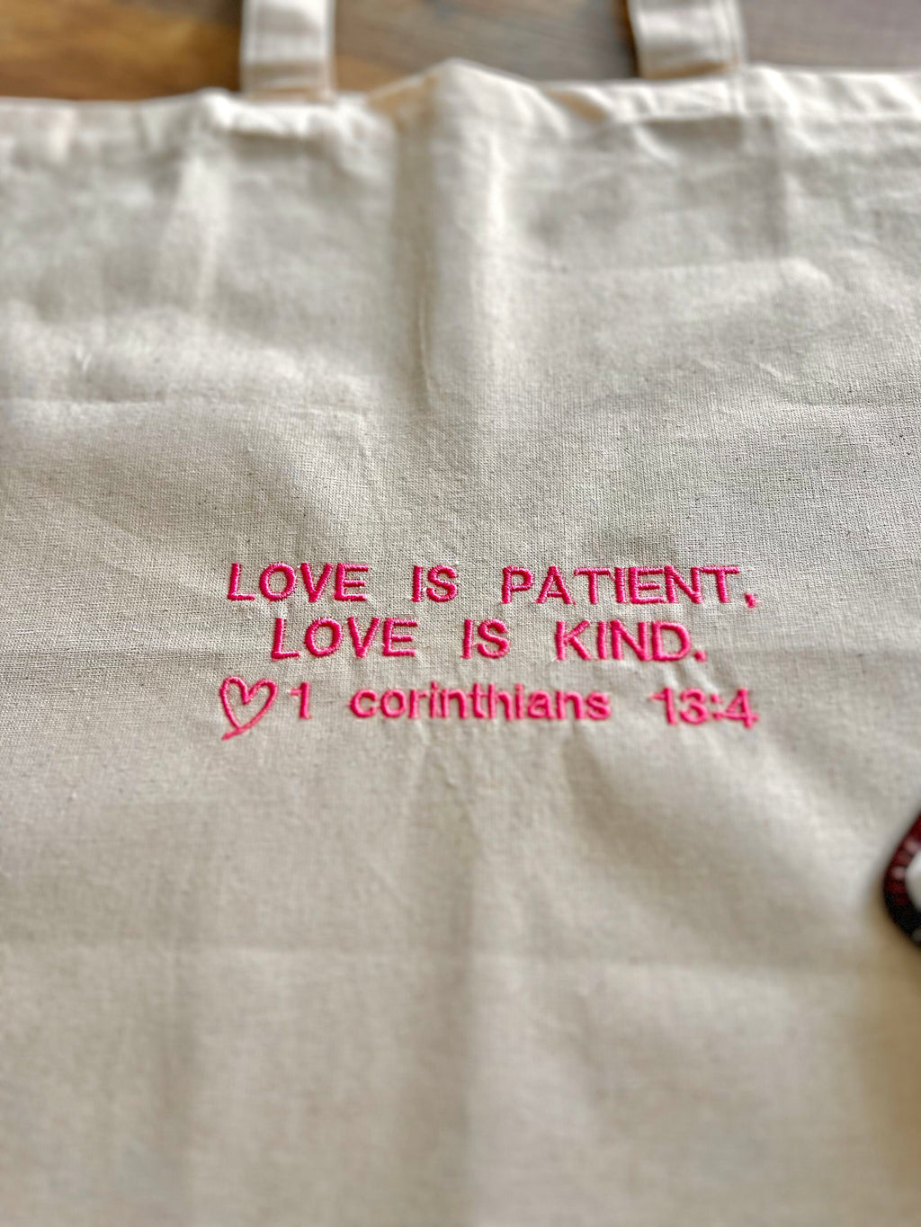 “Love is Patient, Love is Kind” Tote Bag