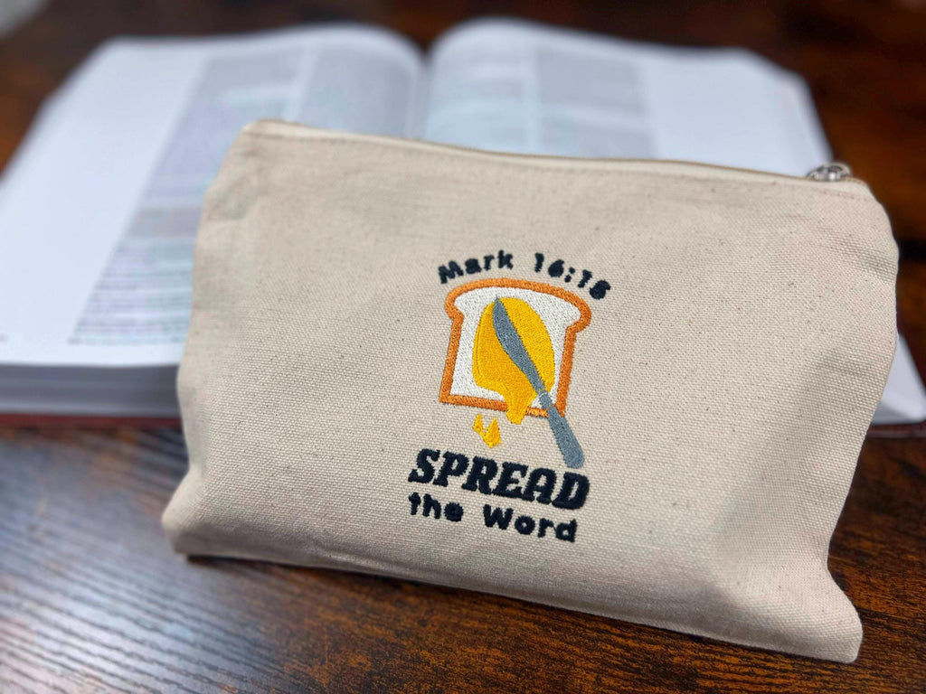 “Spread the Word” Zippered Canvas Pouch