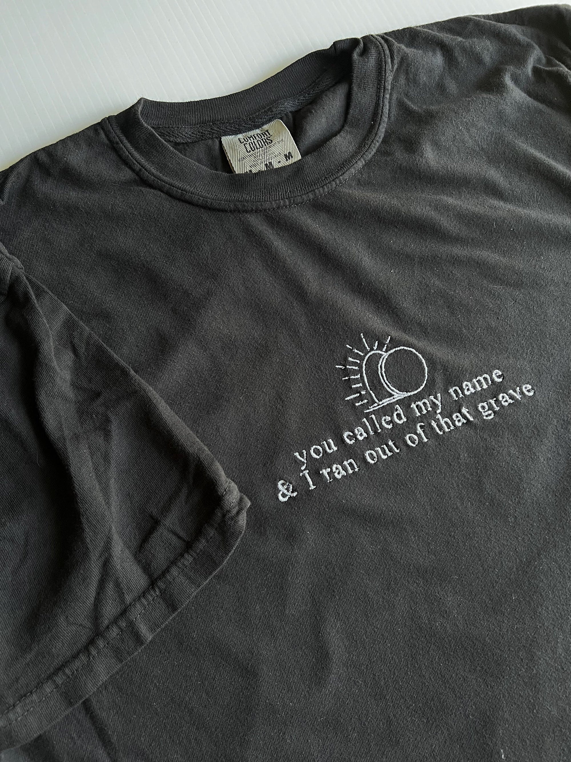 Glorious Day Embroidered T-Shirt – Comfort Colors Black Tee