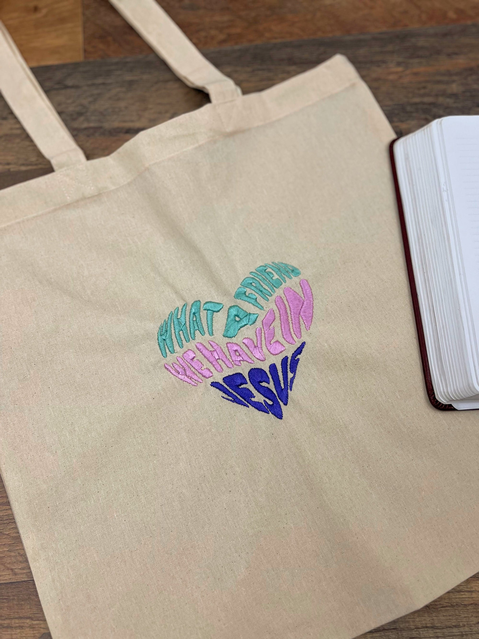"What a Friend We Have in Jesus" Tote Bag - Cool Hues