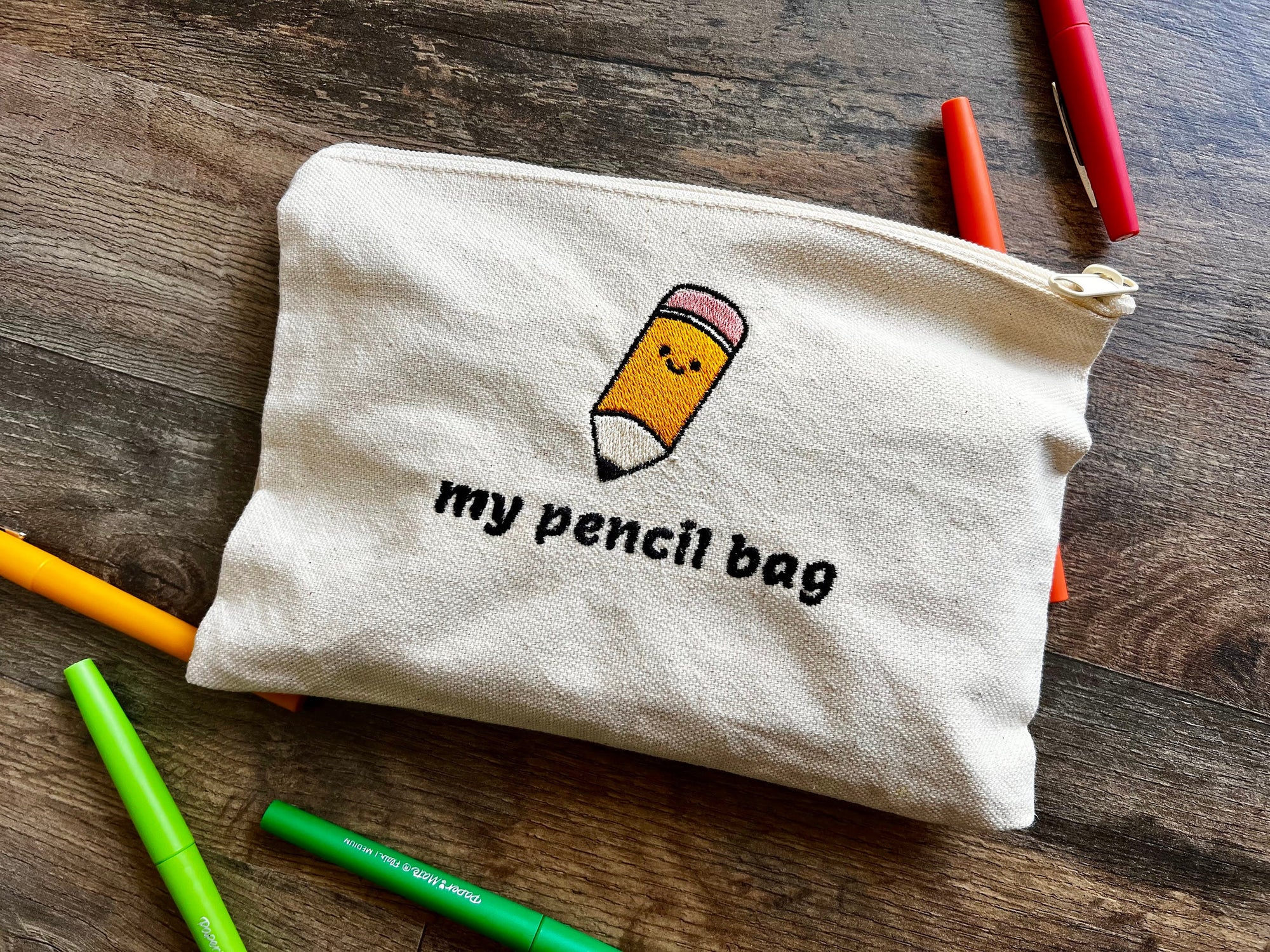 Pencil Canvas Zipper Pouch