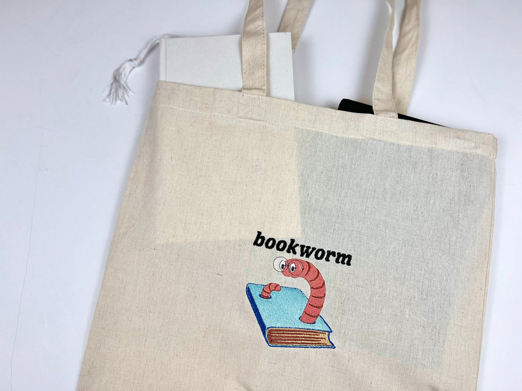 Bookworm Canvas Tote Bag