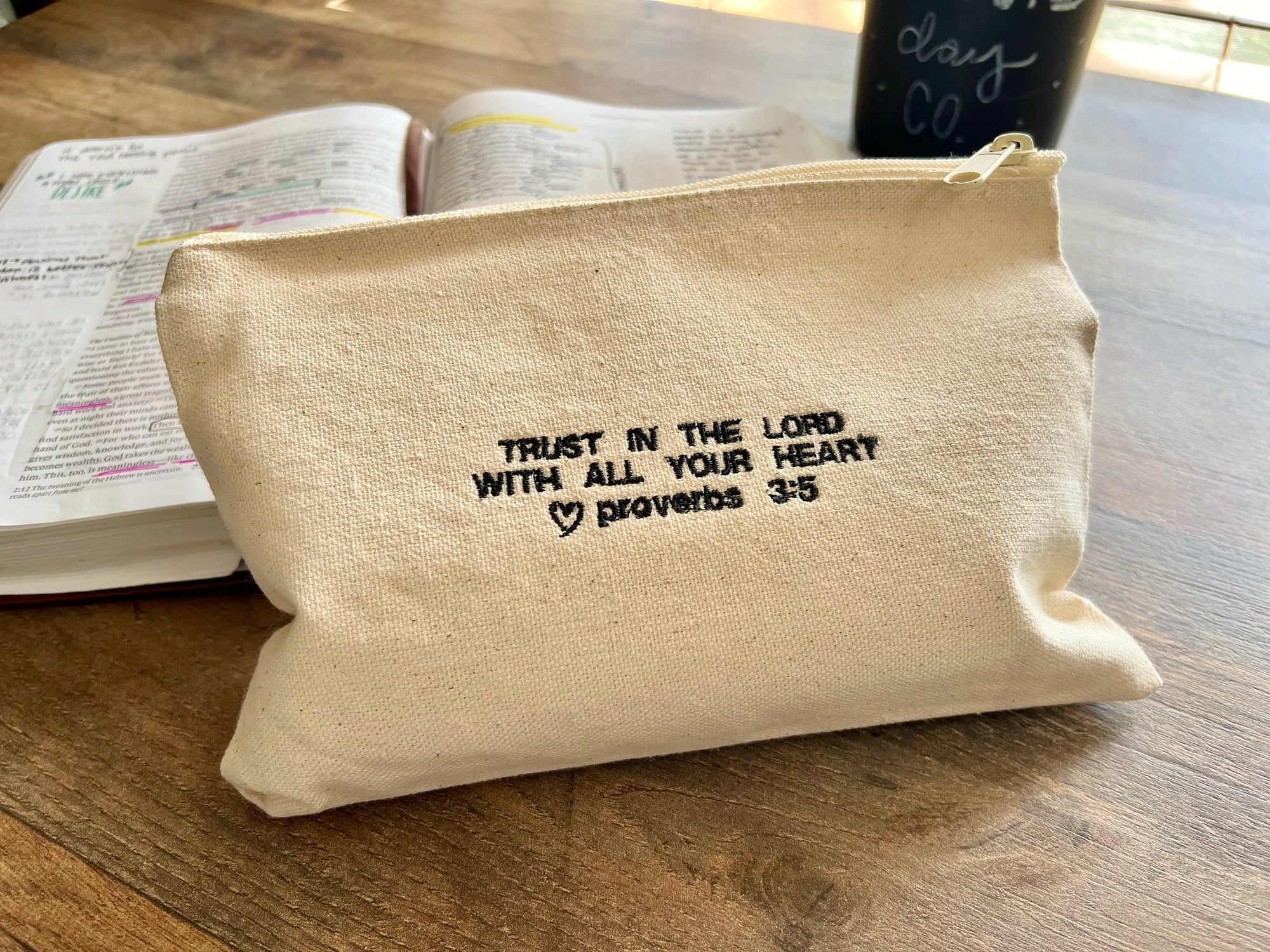 Proverbs 3:5 Canvas Zipper Pouch