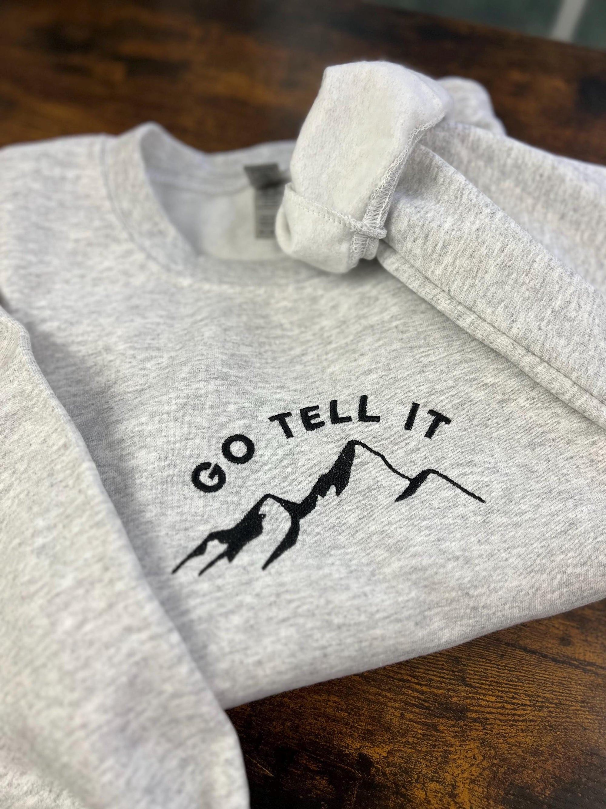 Go Tell It on the Mountain Crewneck Sweatshirt – Ash Gray