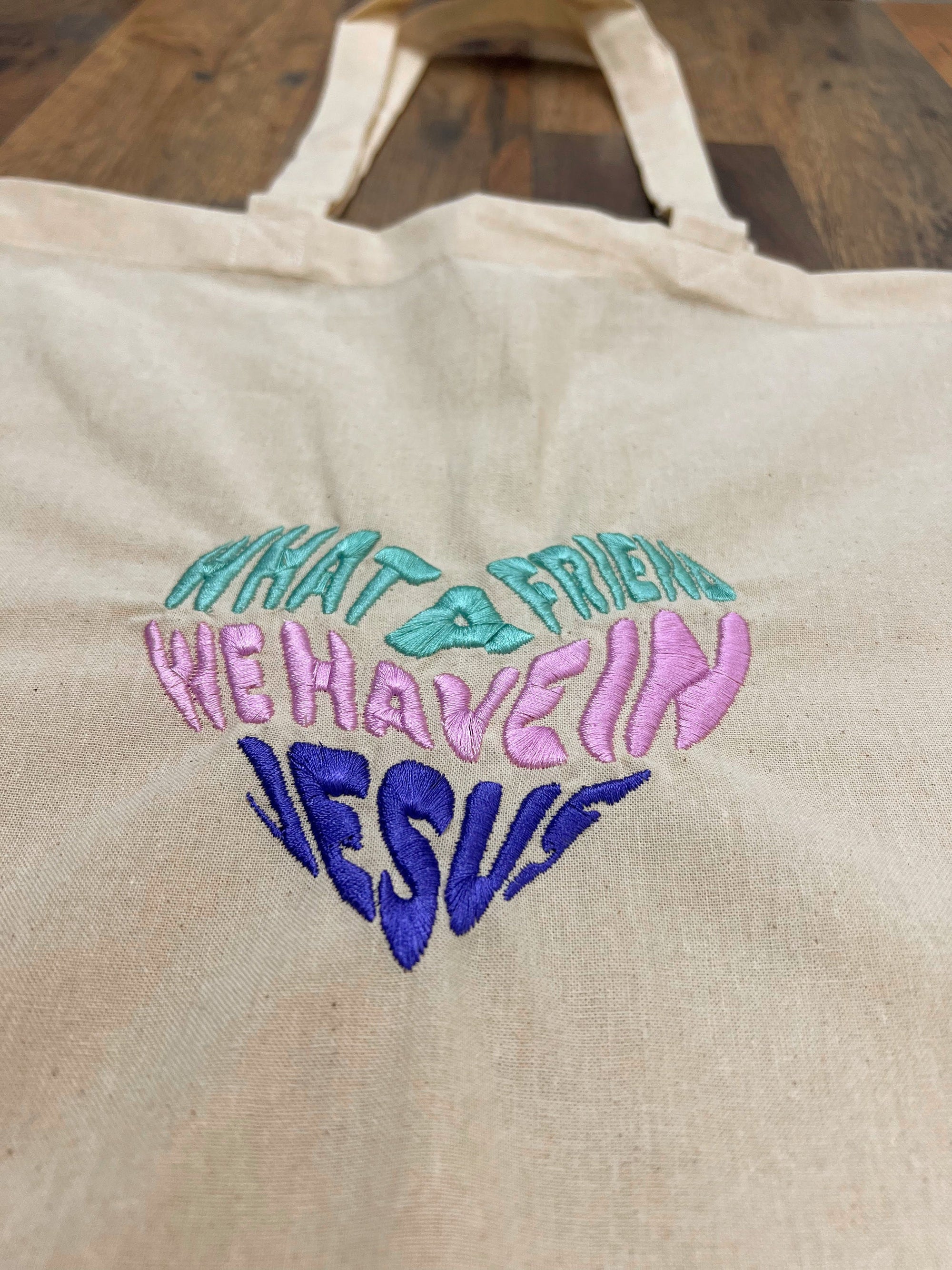 "What a Friend We Have in Jesus" Tote Bag - Cool Hues