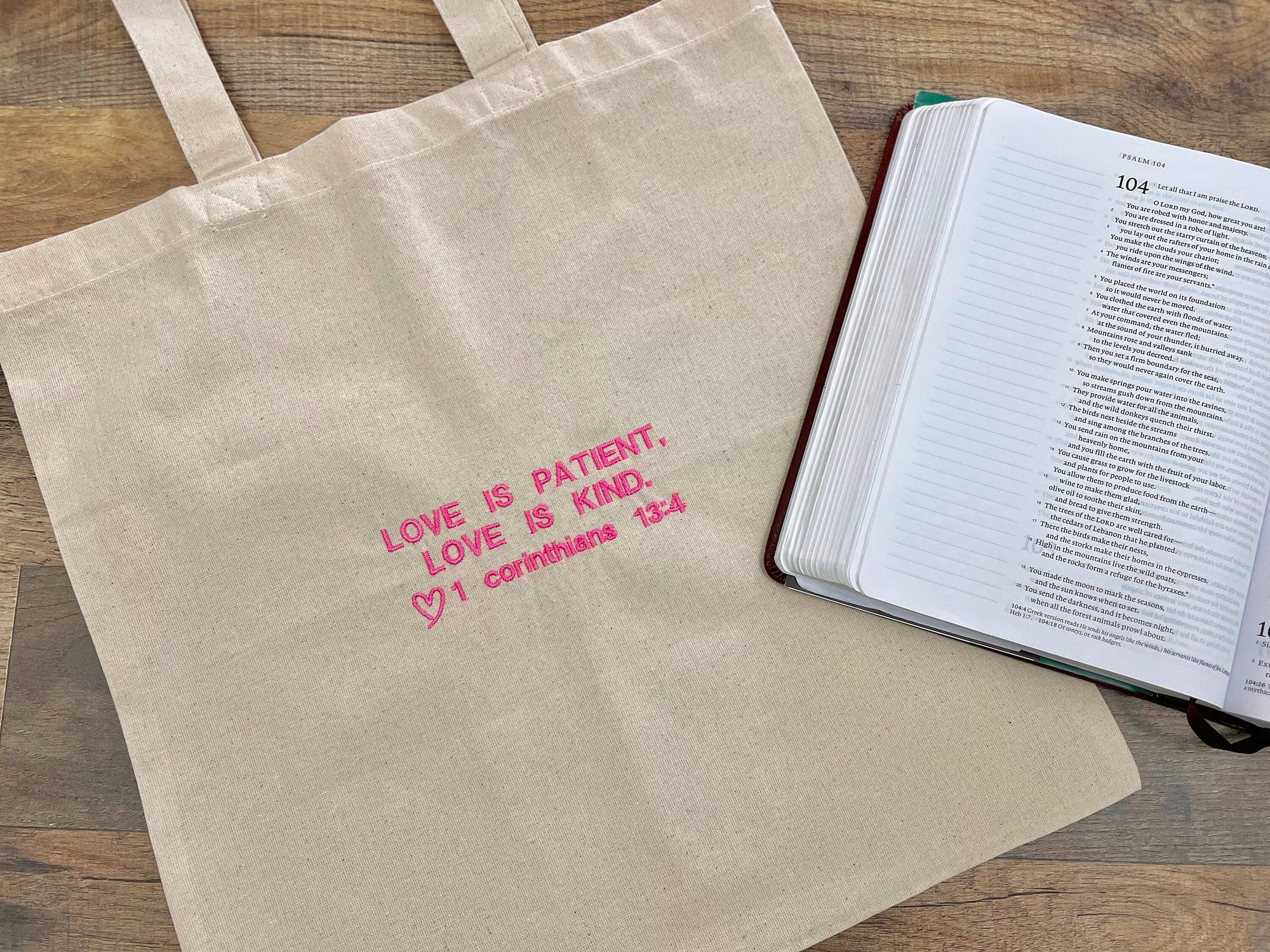 “Love is Patient, Love is Kind” Tote Bag