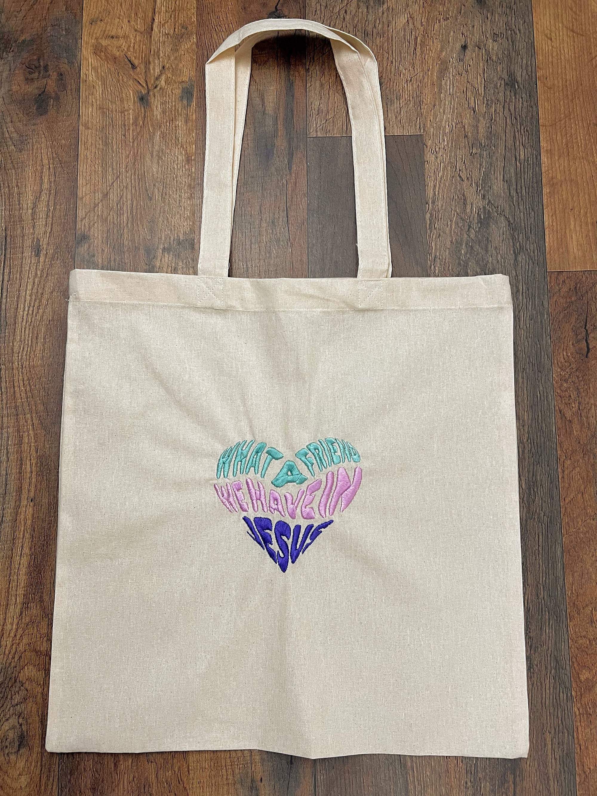 "What a Friend We Have in Jesus" Tote Bag - Cool Hues