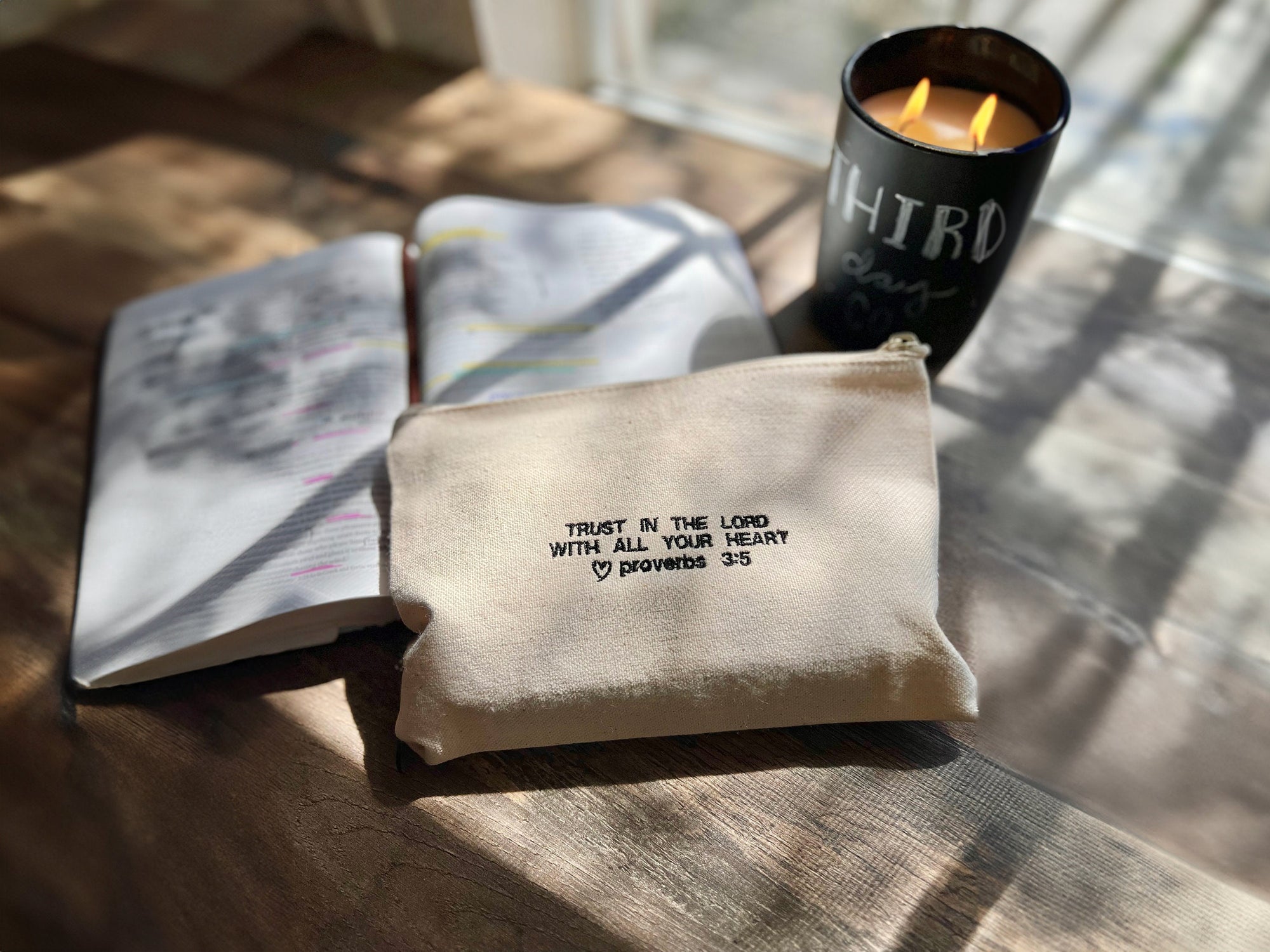Proverbs 3:5 Canvas Zipper Pouch