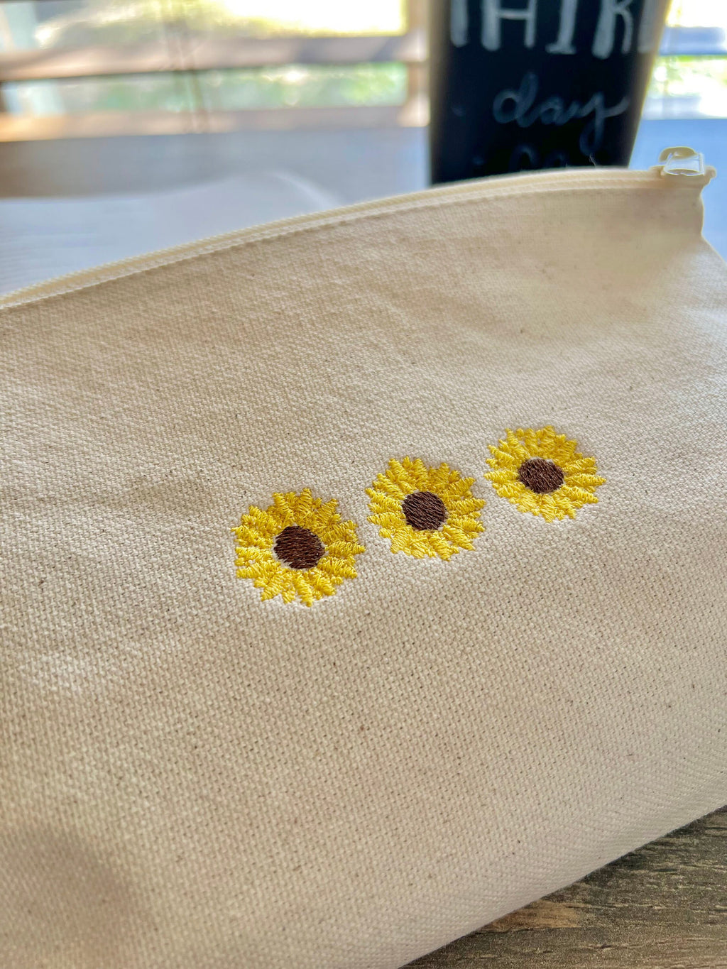 Sunflower Canvas Zipper Pouch
