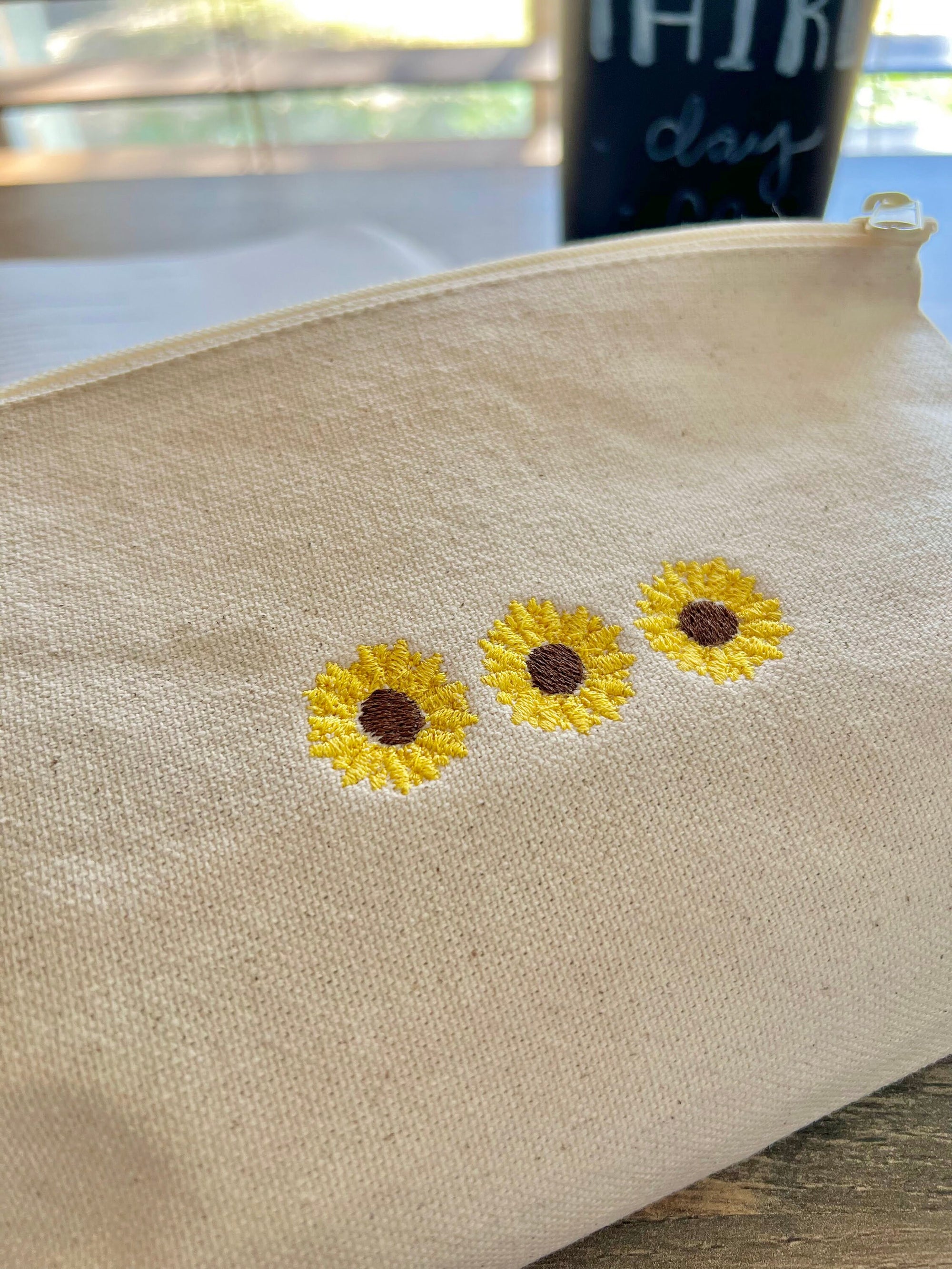 Sunflower Canvas Zipper Pouch