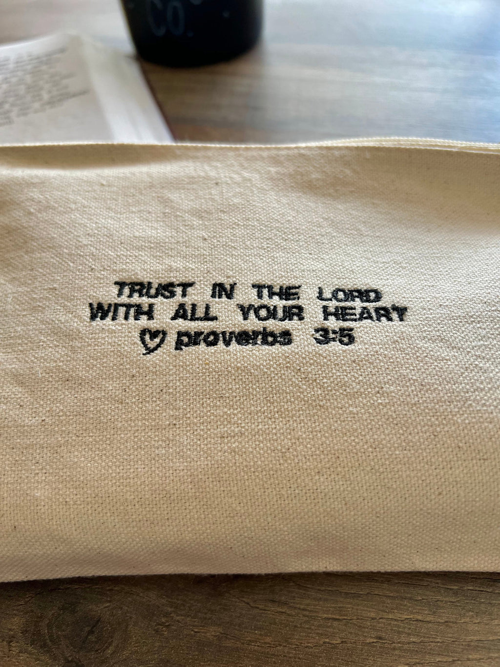 Proverbs 3:5 Canvas Zipper Pouch