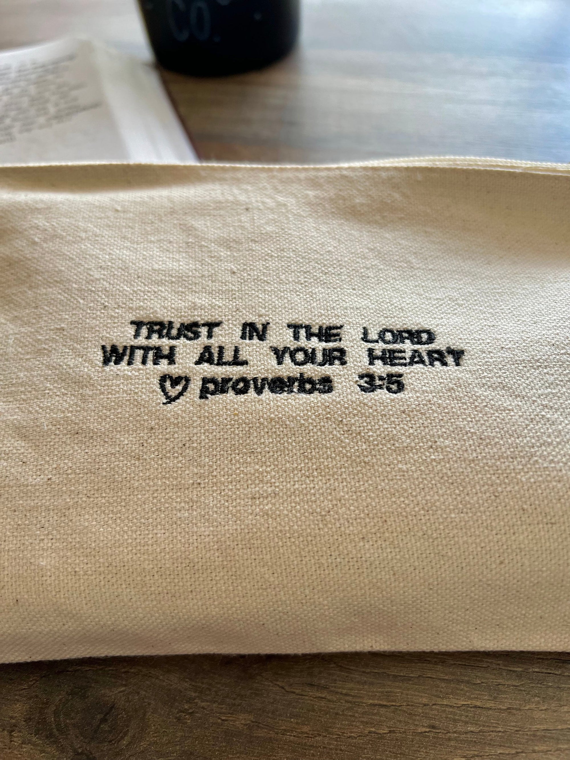 Proverbs 3:5 Canvas Zipper Pouch