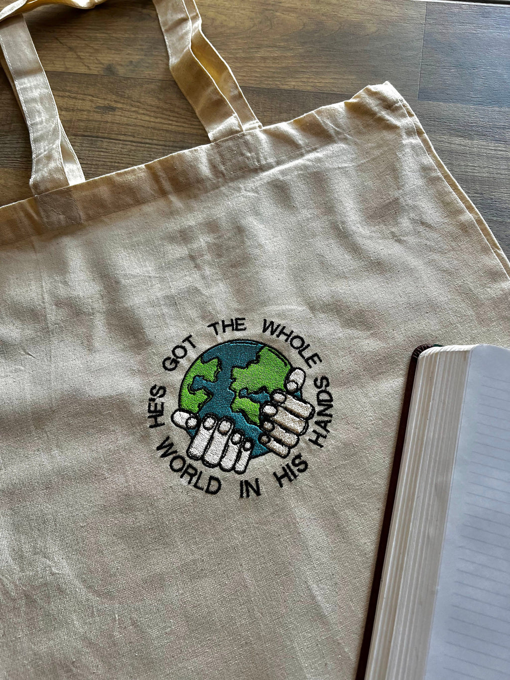 “He’s Got the Whole World in His Hands” Tote Bag