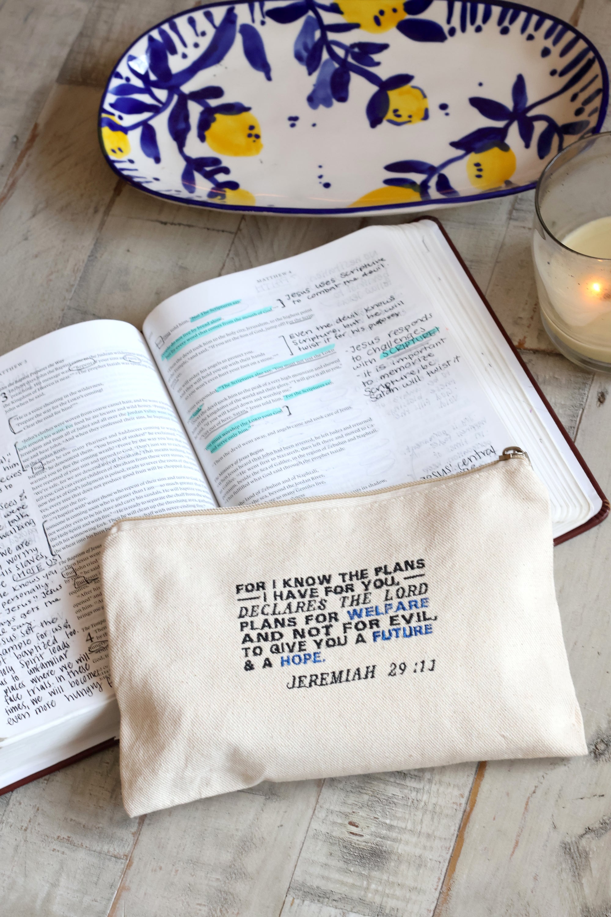 Jeremiah 29:11 Zippered Canvas Pouch