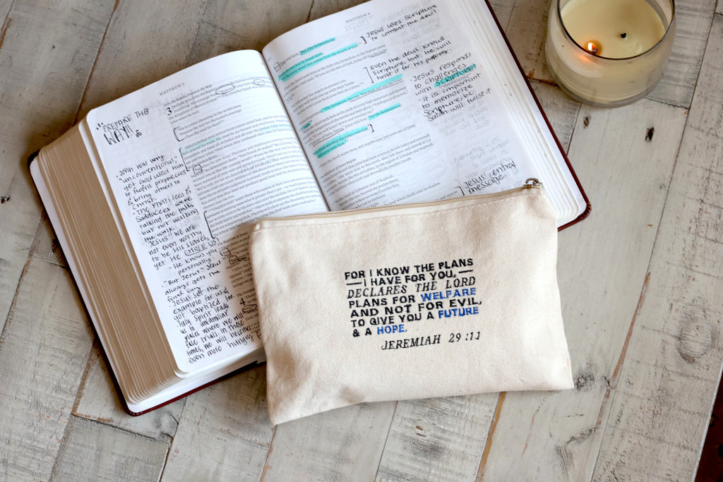 Jeremiah 29:11 Zippered Canvas Pouch