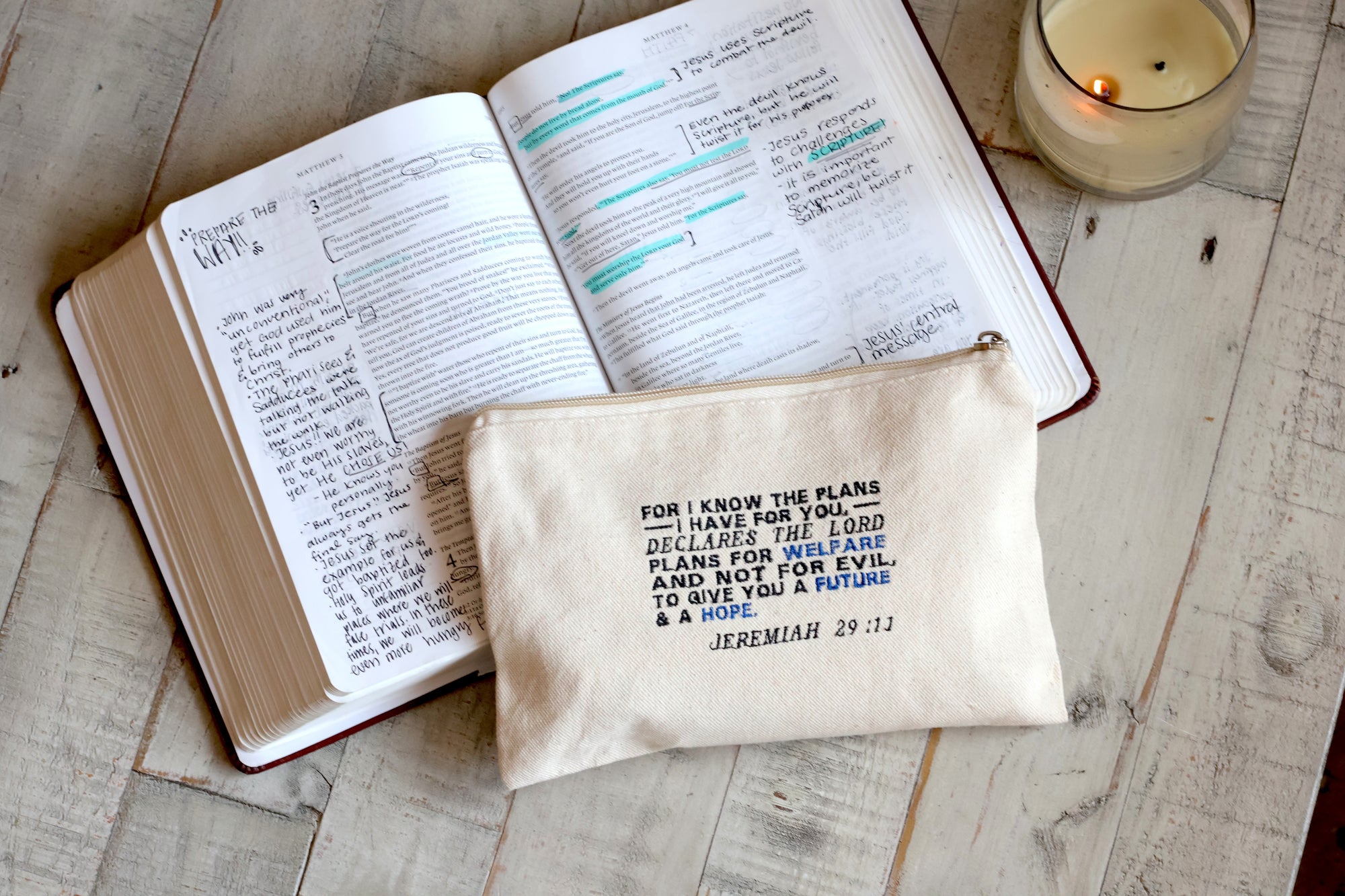 Jeremiah 29:11 Zippered Canvas Pouch