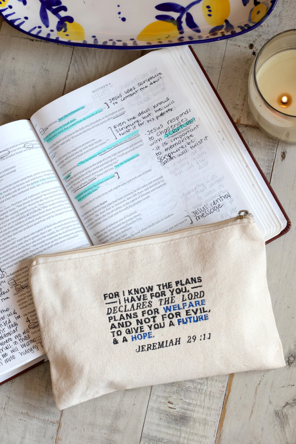 Jeremiah 29:11 Zippered Canvas Pouch