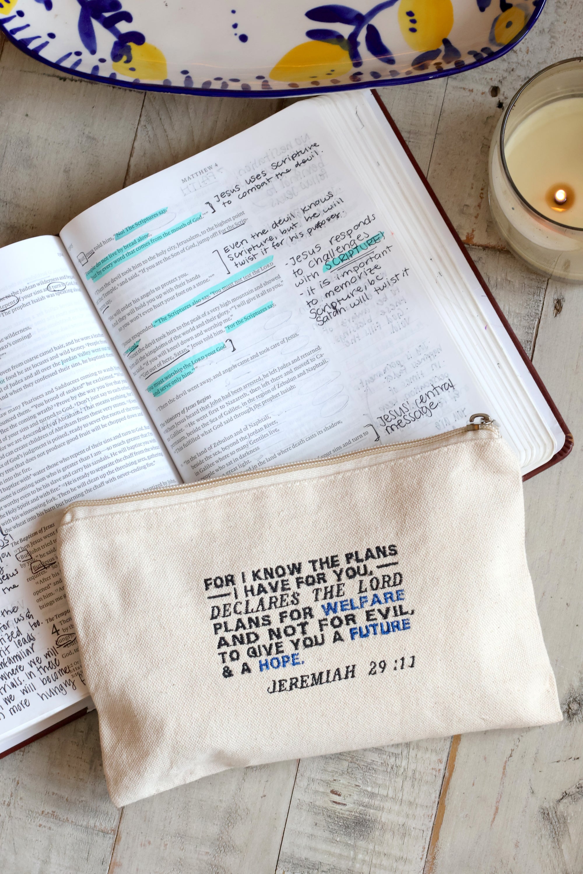 Jeremiah 29:11 Zippered Canvas Pouch