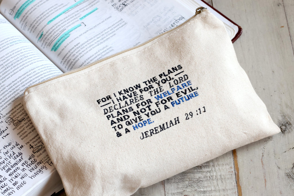 Jeremiah 29:11 Zippered Canvas Pouch