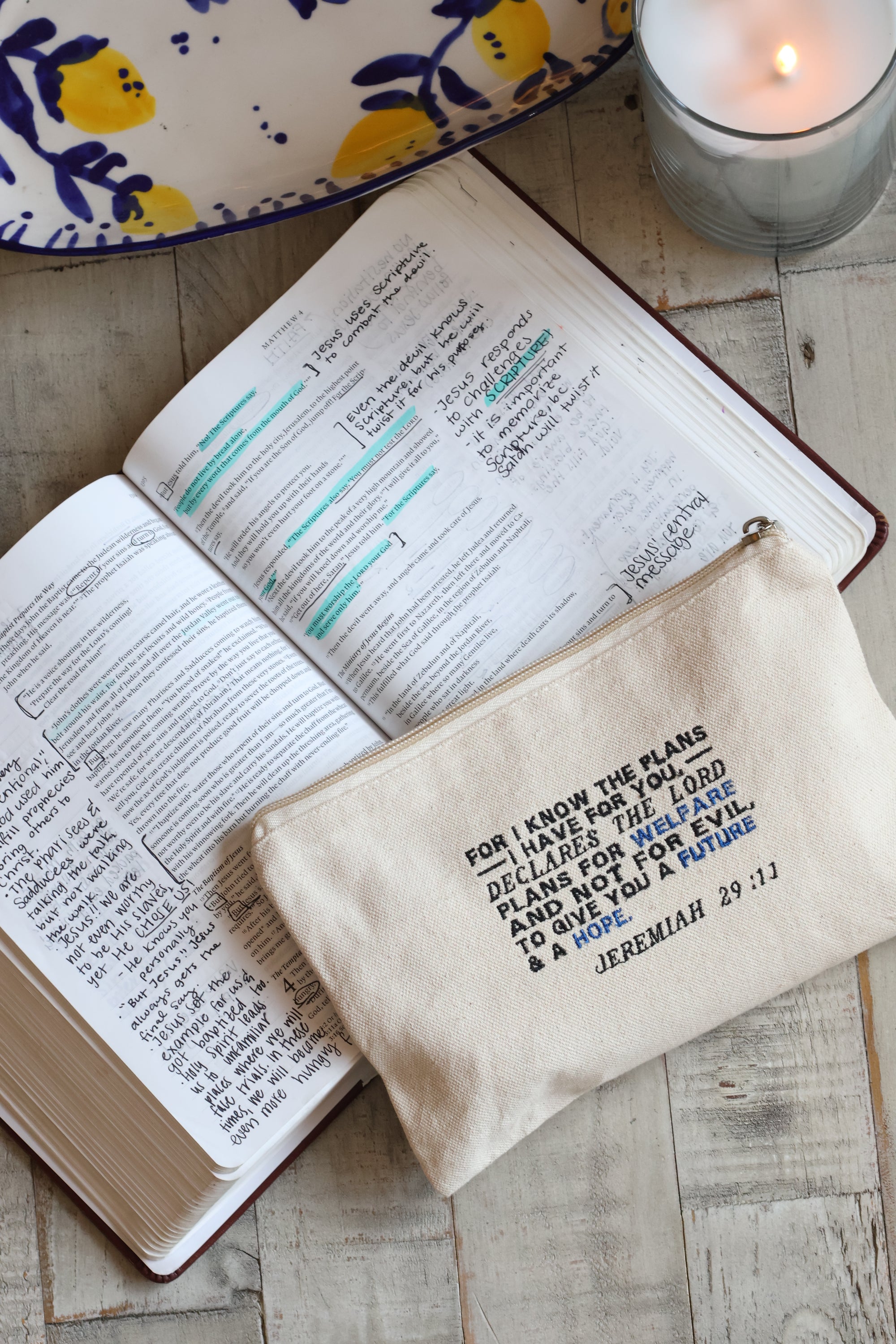 Jeremiah 29:11 Zippered Canvas Pouch