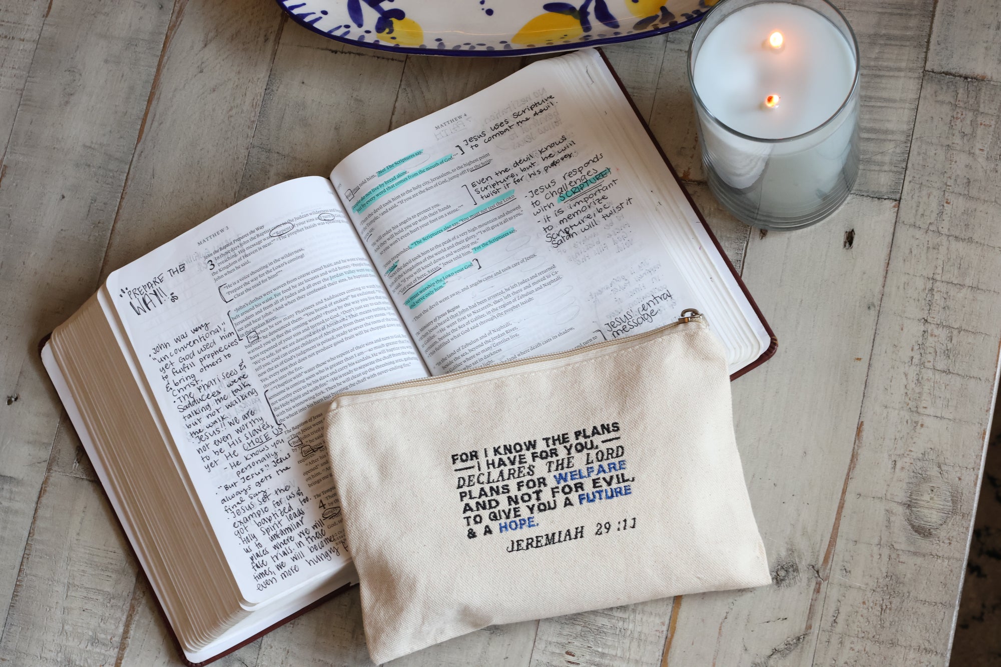 Jeremiah 29:11 Zippered Canvas Pouch