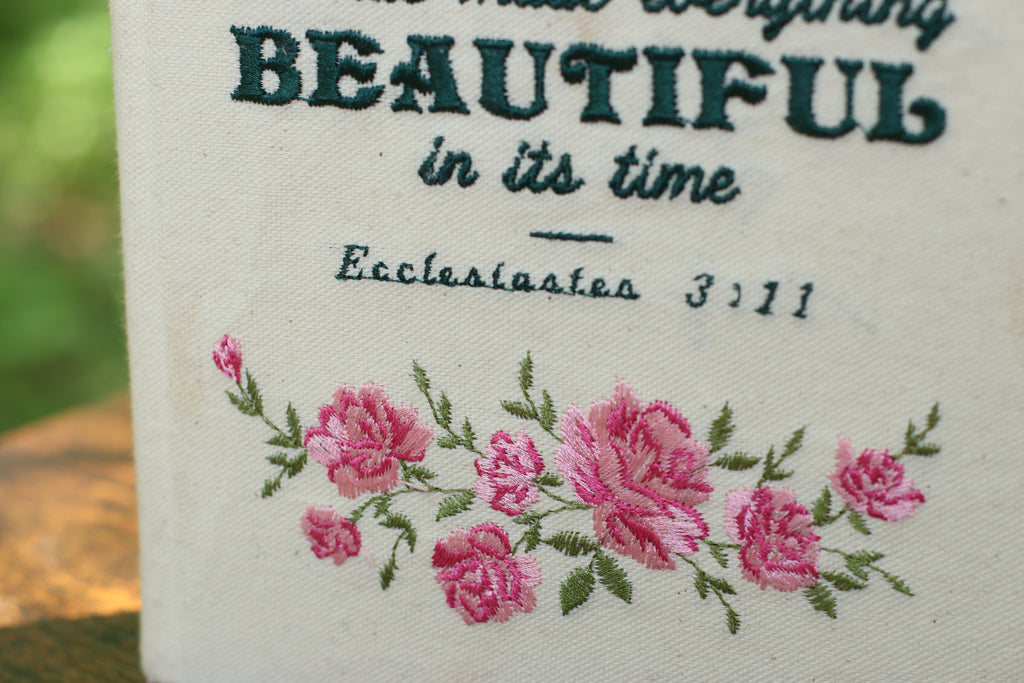 Ecclesiastes 3:11 Embroidered Journaling Bible - Pick Your Version