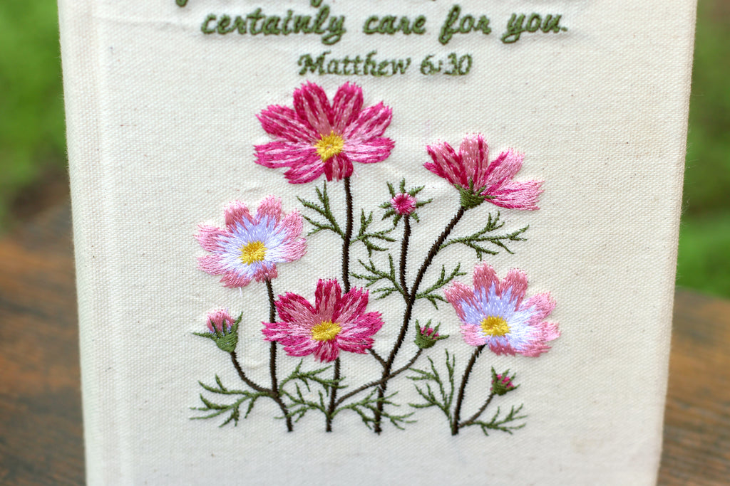 Matthew 6:30 Embroidered Journaling Bible - Pick Your Version