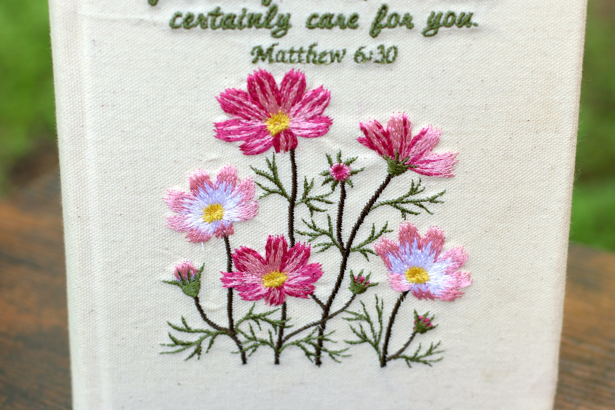 Matthew 6:30 Embroidered Journaling Bible - Pick Your Version