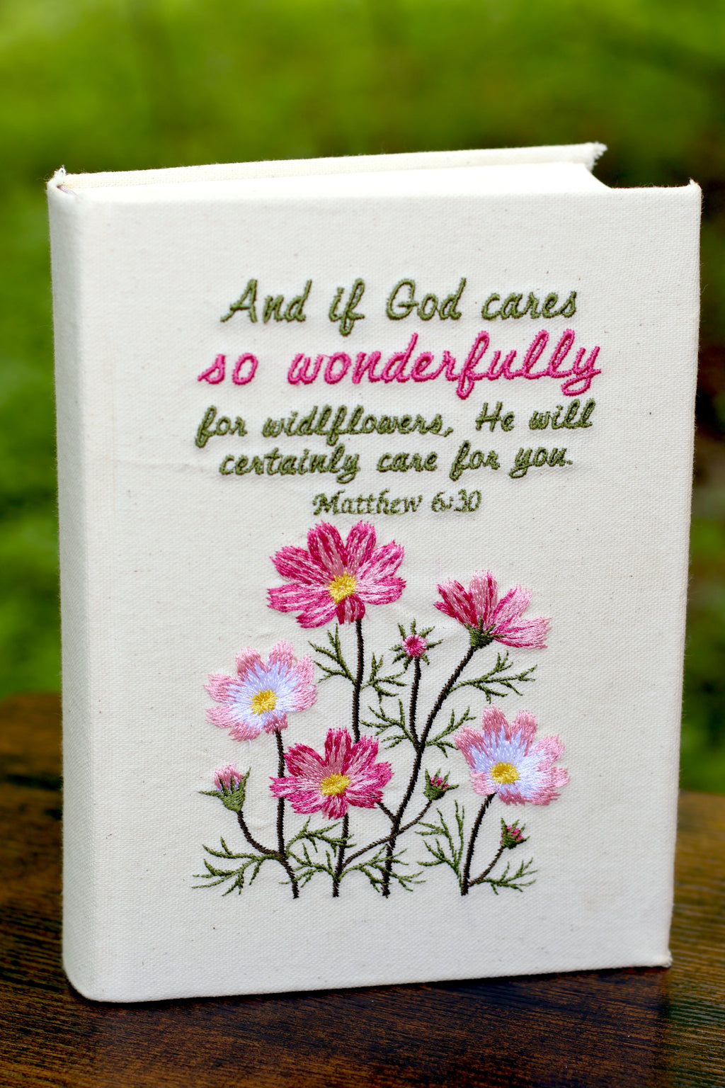 Matthew 6:30 Embroidered Journaling Bible - Pick Your Version