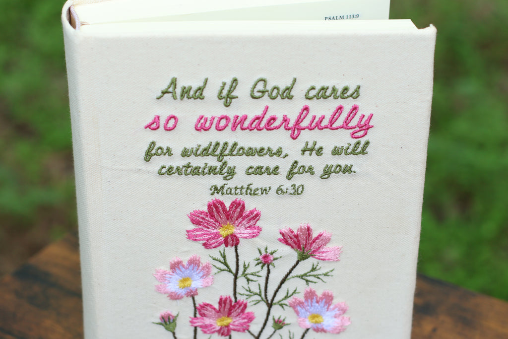 Matthew 6:30 Embroidered Journaling Bible - Pick Your Version
