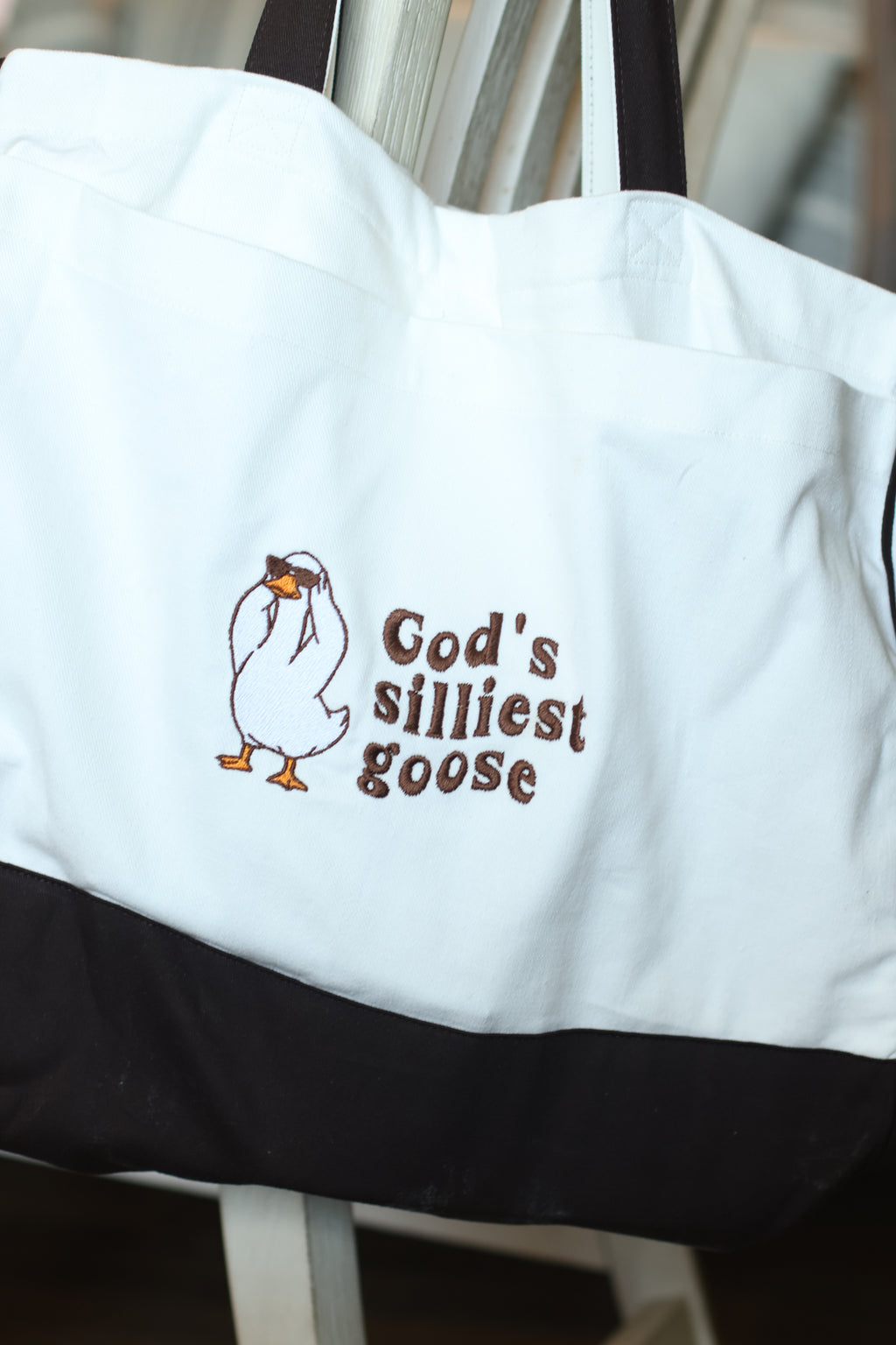“God’s Silliest Goose” Tote Bag