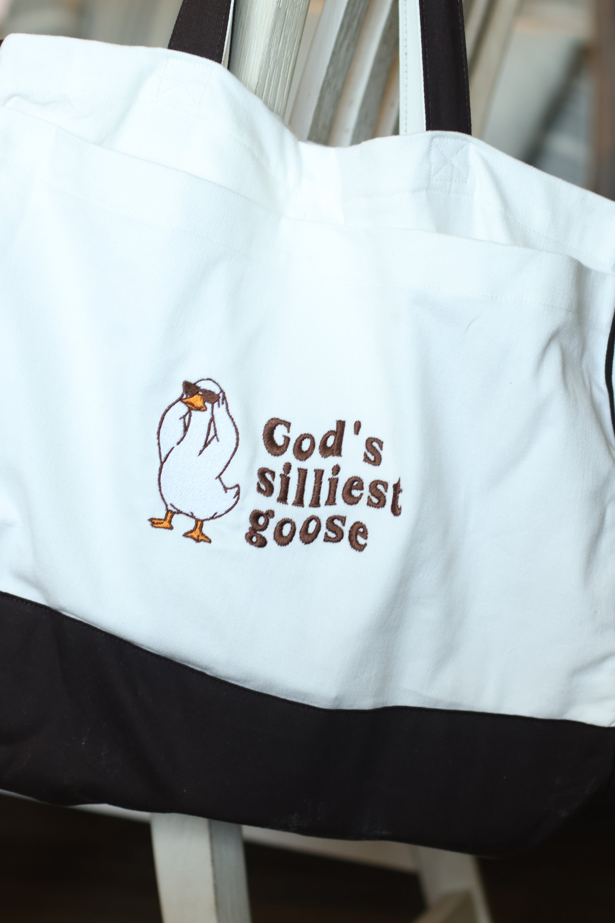 “God’s Silliest Goose” Tote Bag