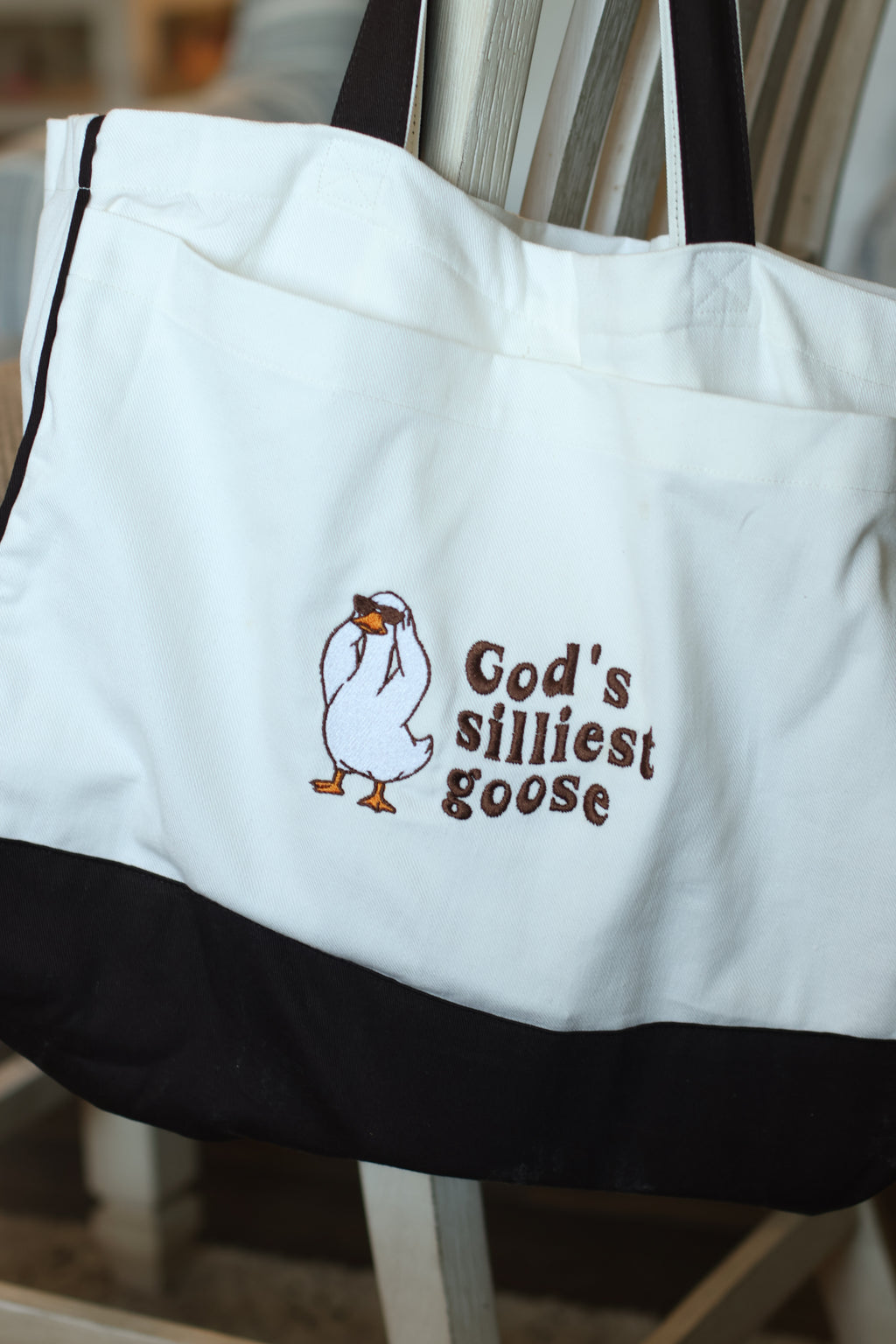 “God’s Silliest Goose” Tote Bag