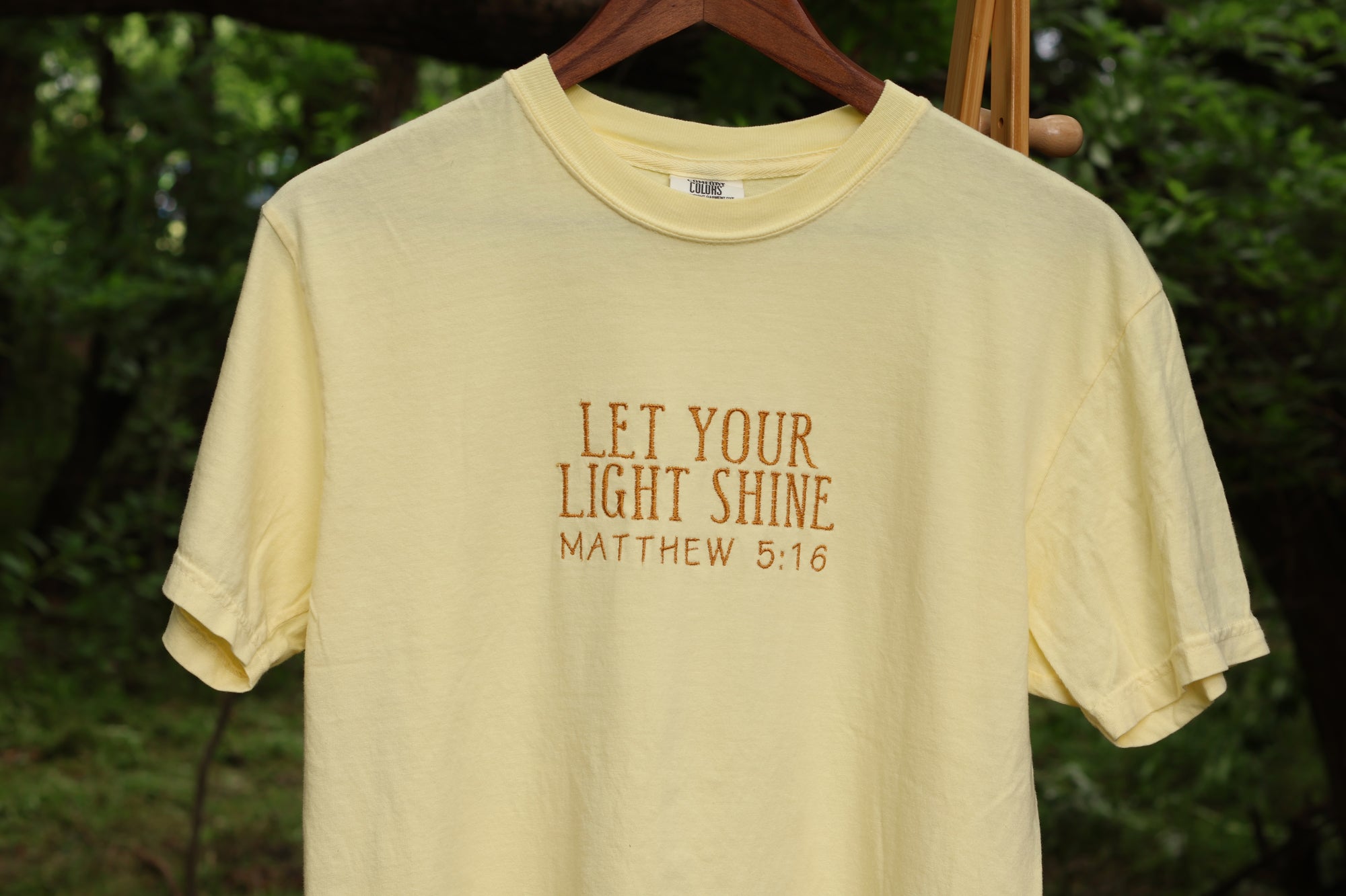“Let Your Light Shine” Comfort Colors T-Shirt | Yellow