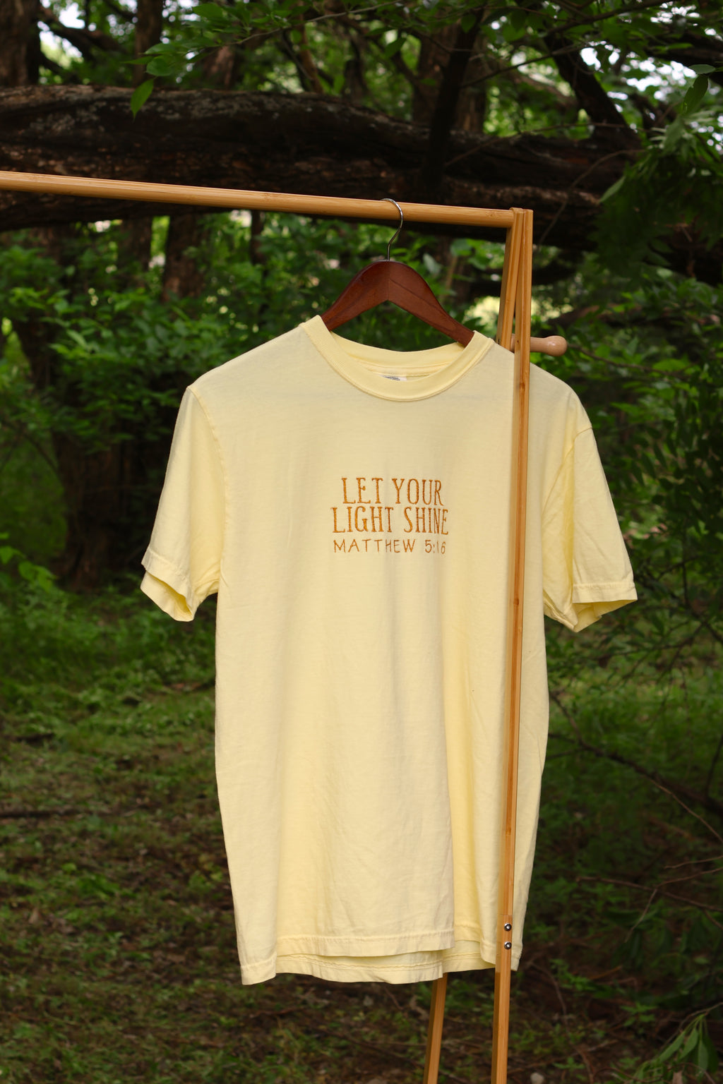 “Let Your Light Shine” Comfort Colors T-Shirt | Yellow