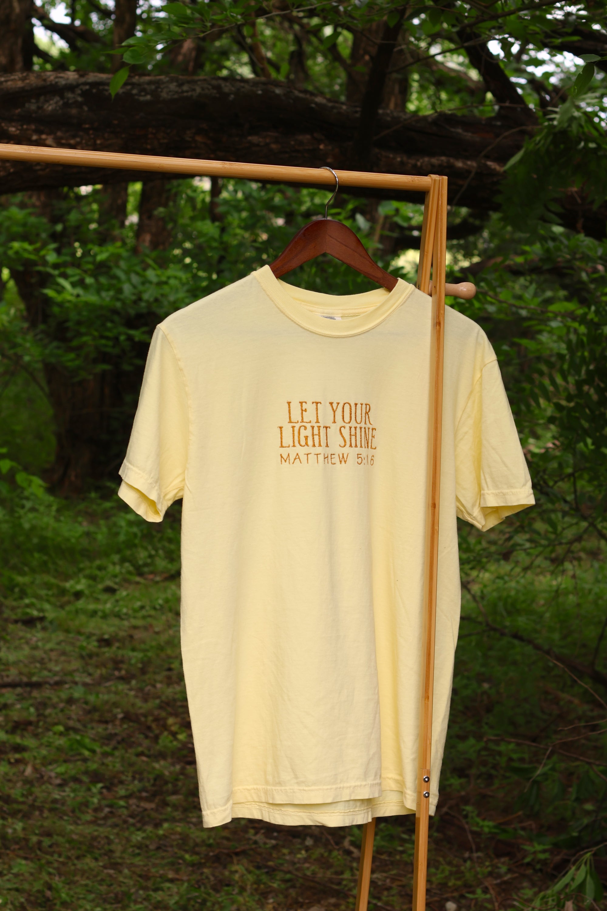 “Let Your Light Shine” Comfort Colors T-Shirt | Yellow