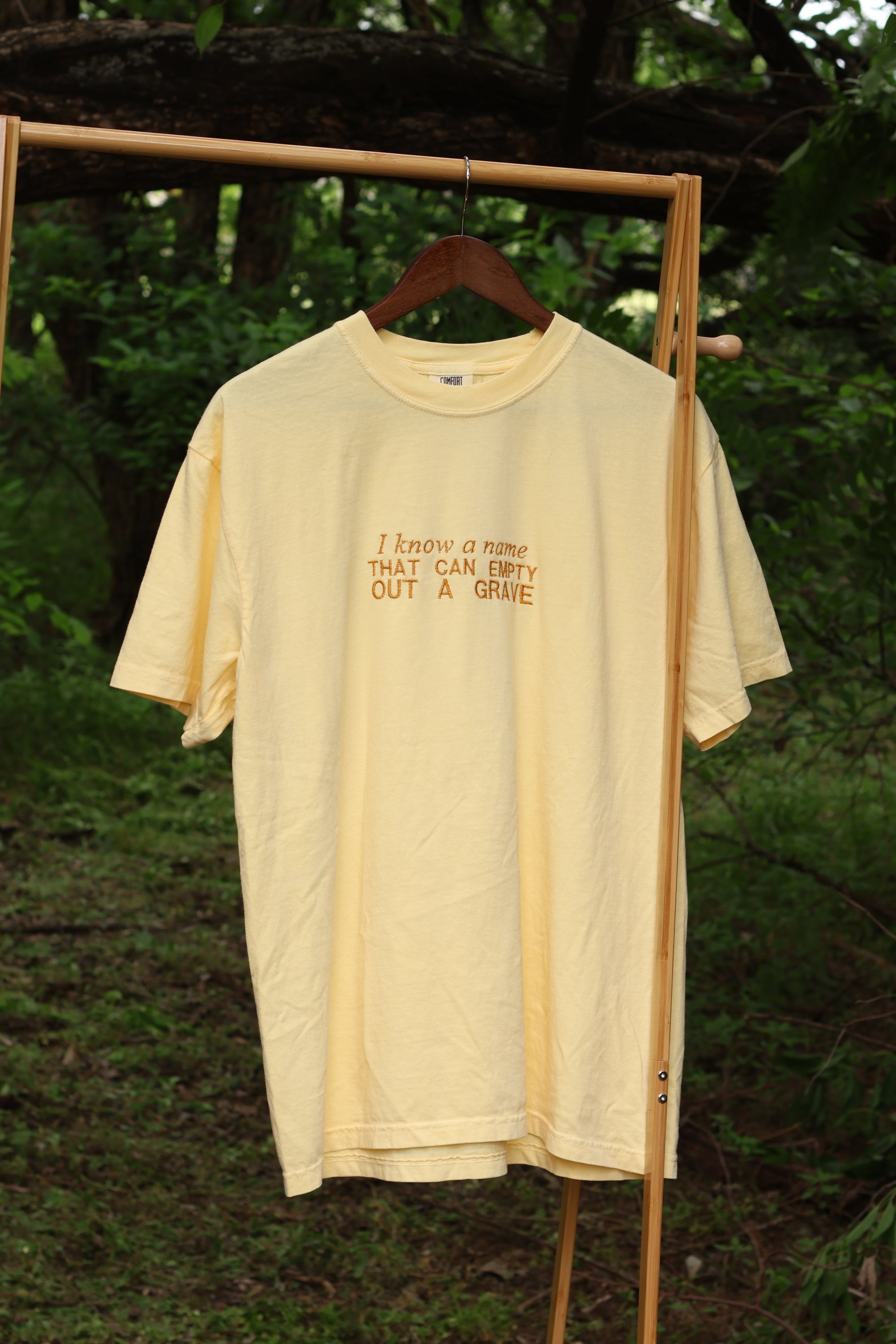 “I Know a Name” Comfort Colors T-Shirt | Yellow
