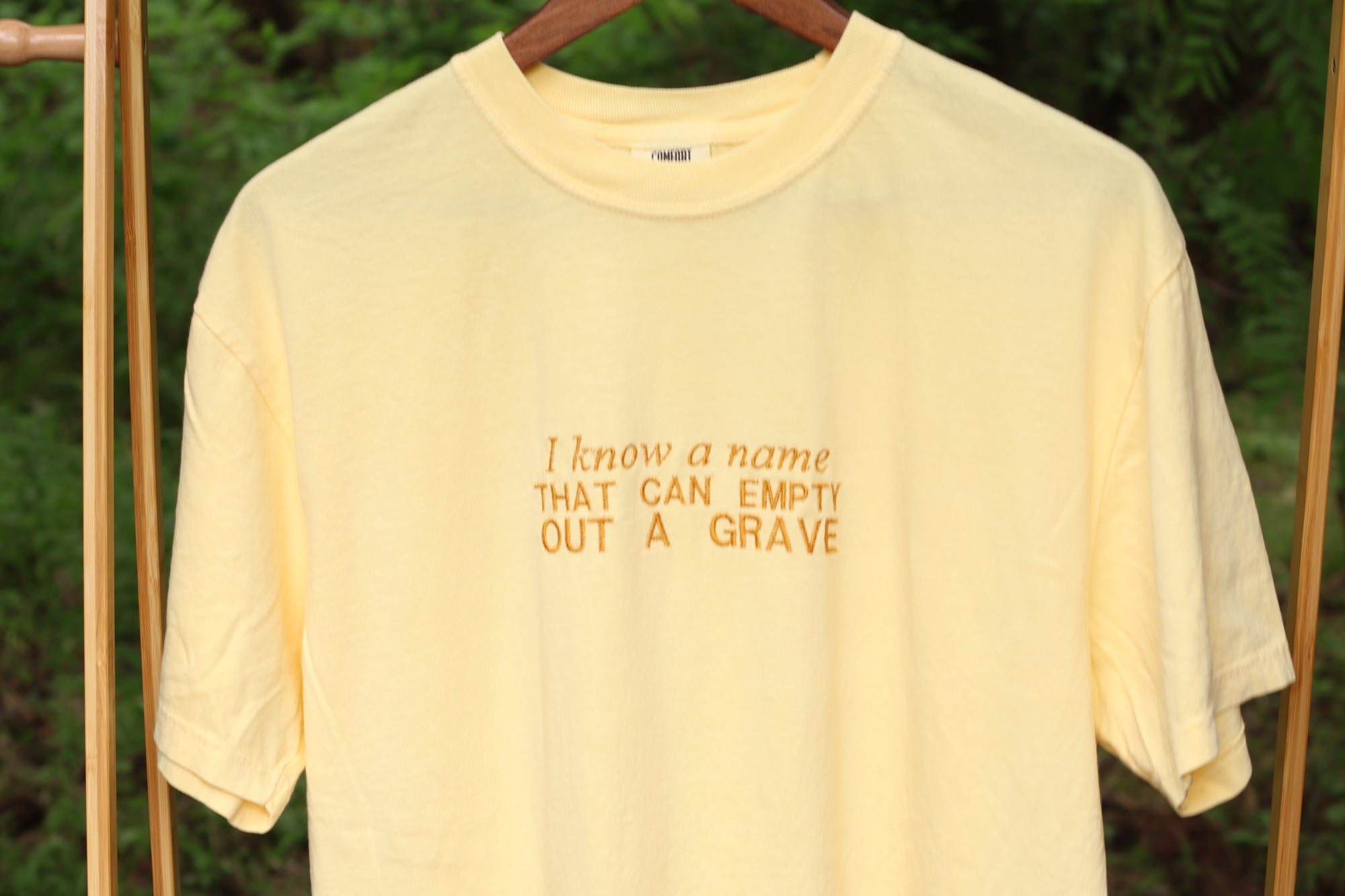 “I Know a Name” Comfort Colors T-Shirt | Yellow