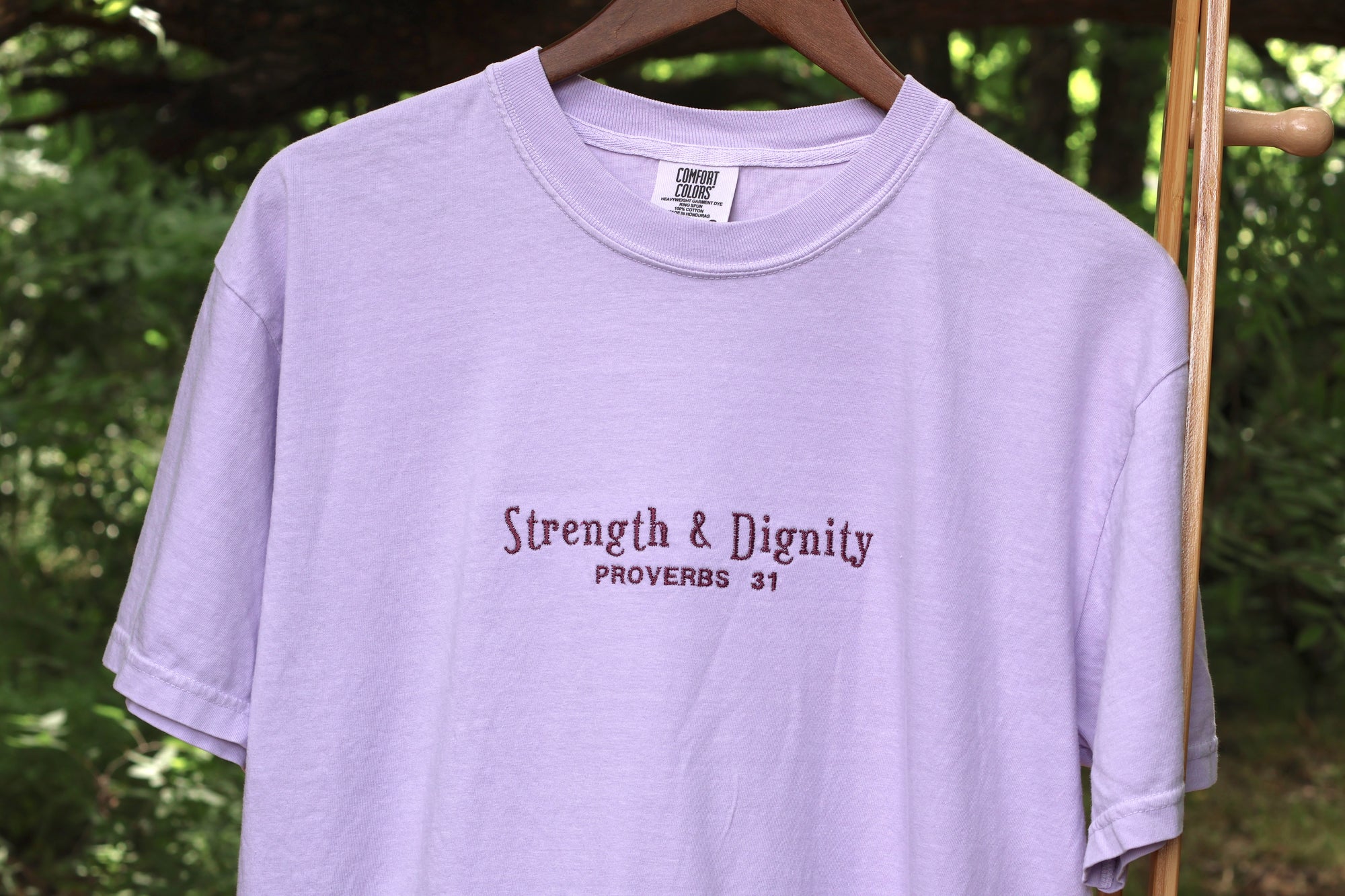 “Strength & Dignity” Comfort Colors T-Shirt | Orchid