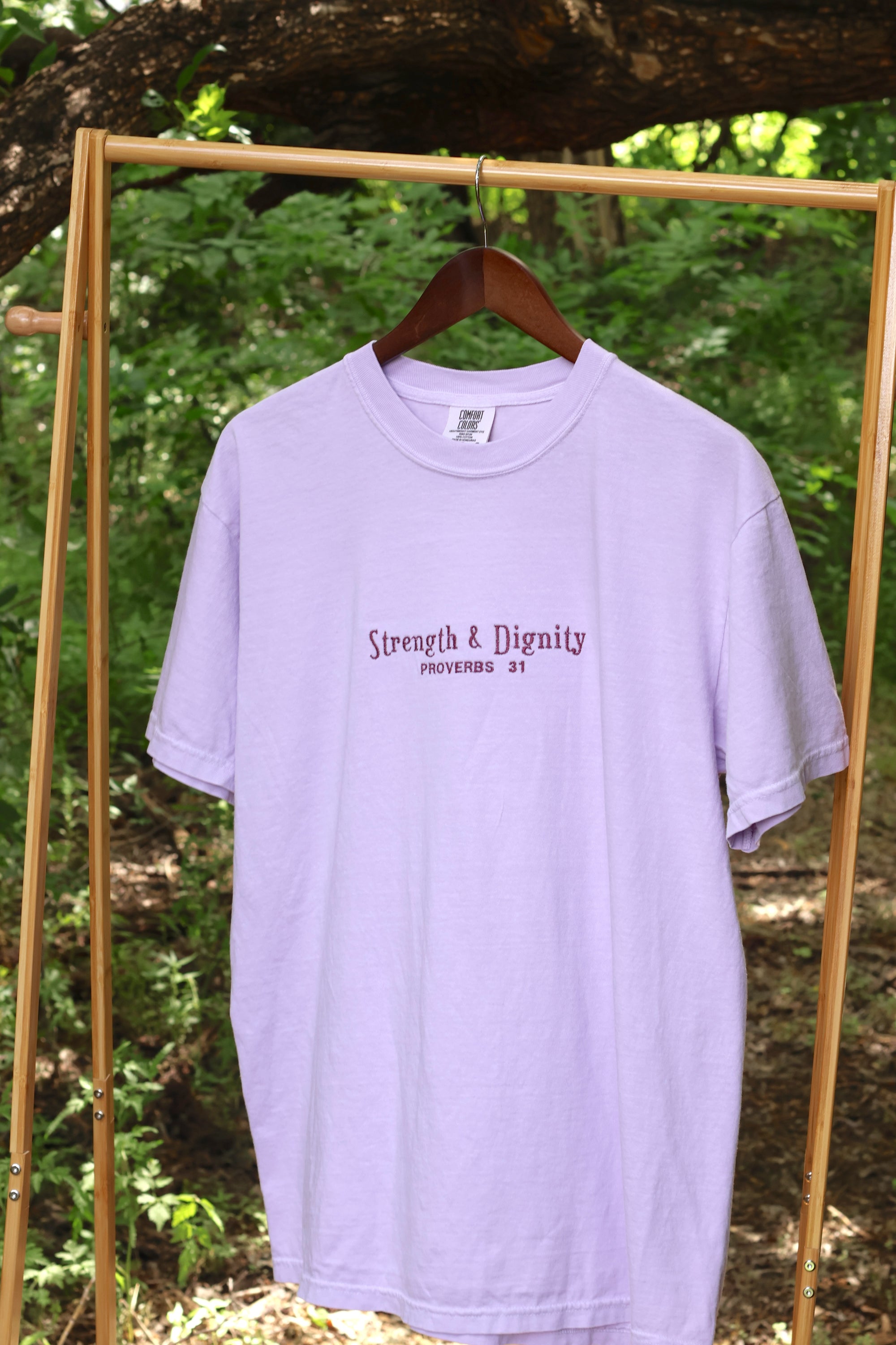 “Strength & Dignity” Comfort Colors T-Shirt | Orchid